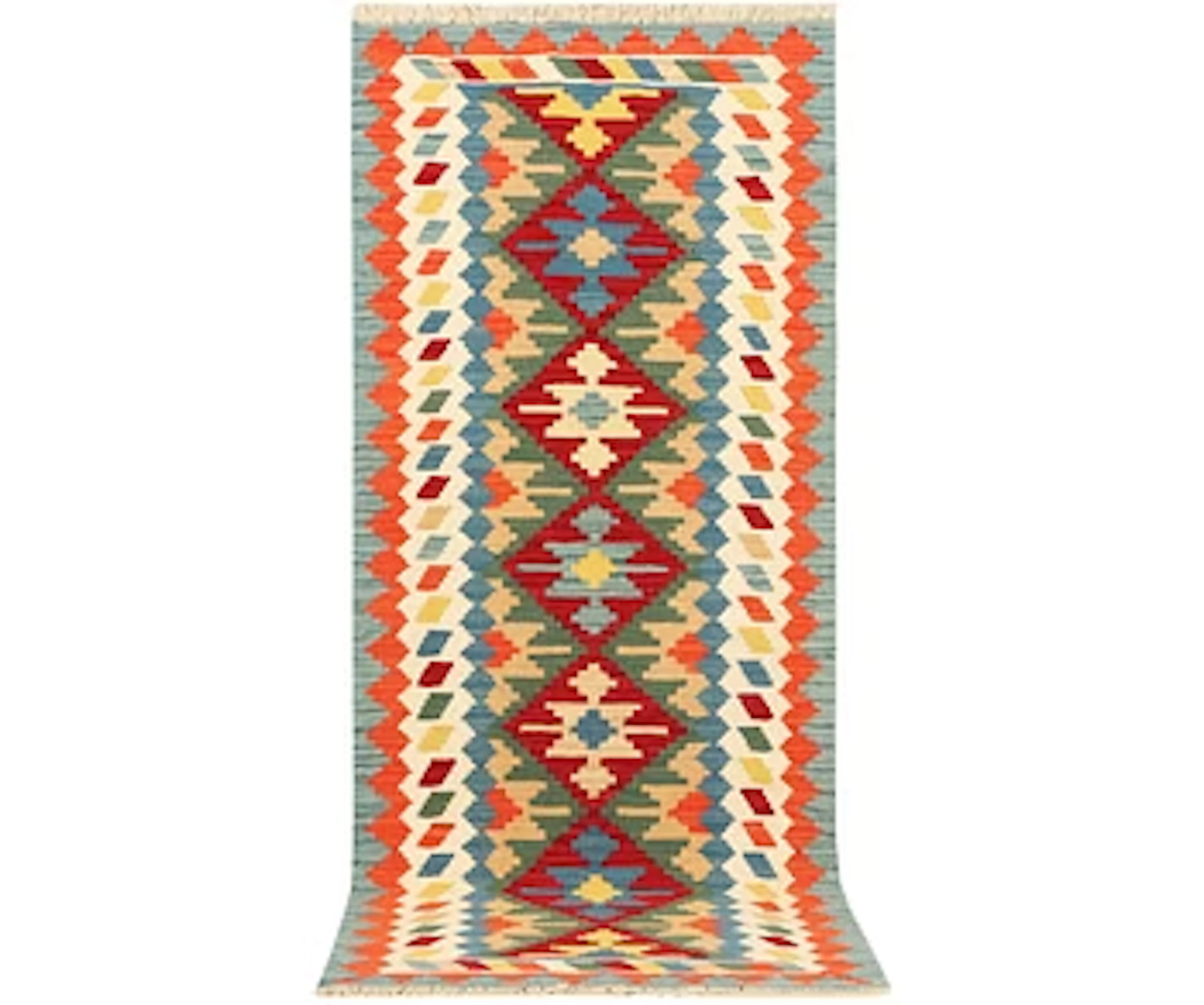 An Afghan kilim runner, c. 200 x 80 cm.
