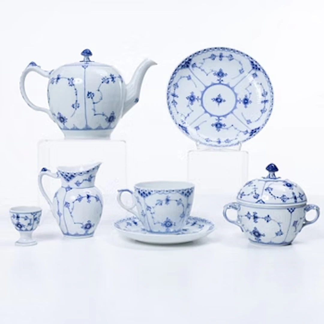 Royal Copenhagen, a 36-piece tea service, 'Blue Fluted', Denmark.