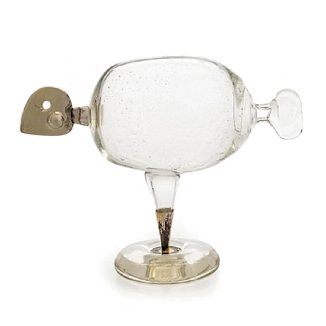 Oiva Toikka and Mauno Honkanen, glass bird, unsigned, silver .830.