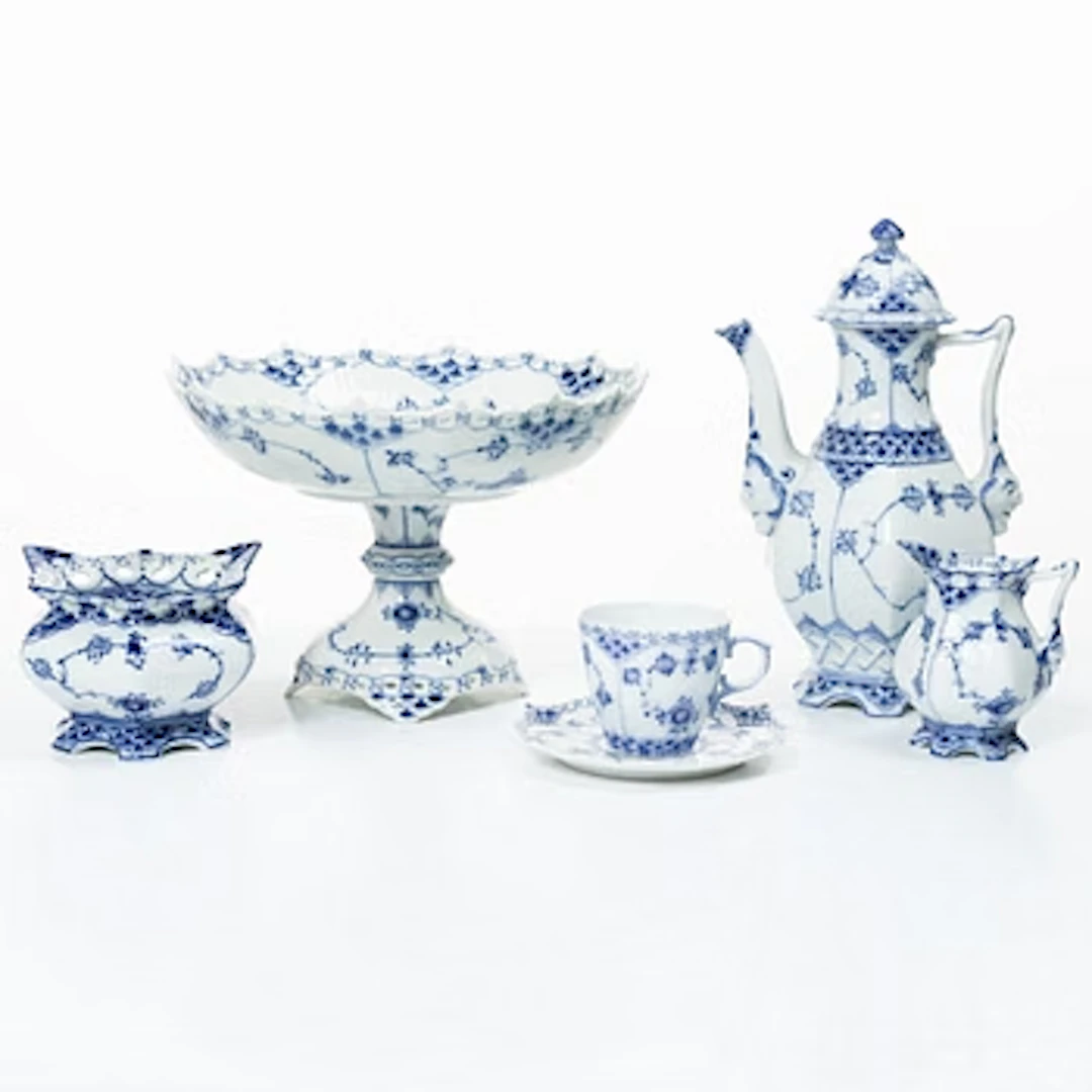 Royal Copenhagen, Mocha service, 16 pieces, porcelain, Denmark.