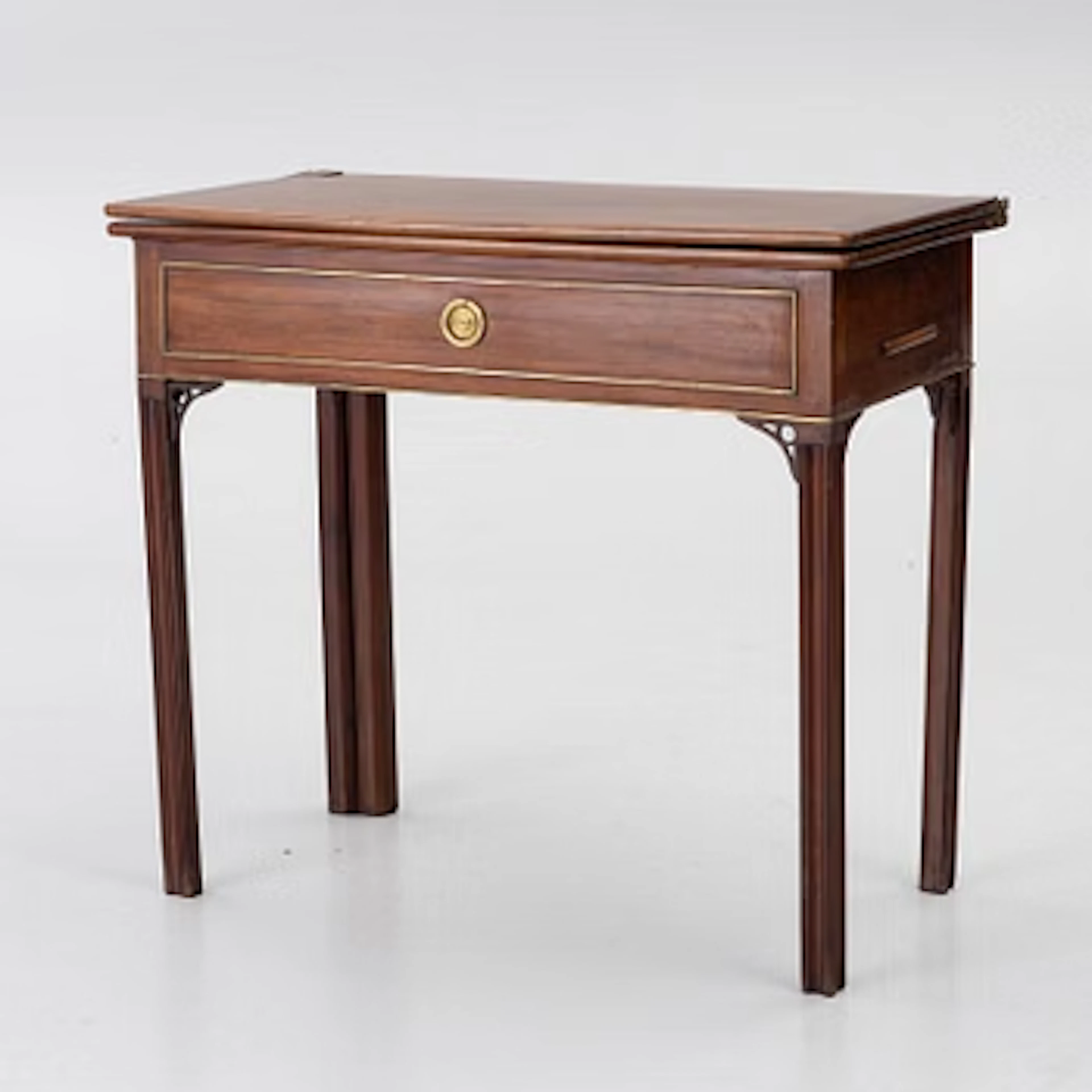 A late Gustavian mahogany card's table, Stockholm, circa 1800.