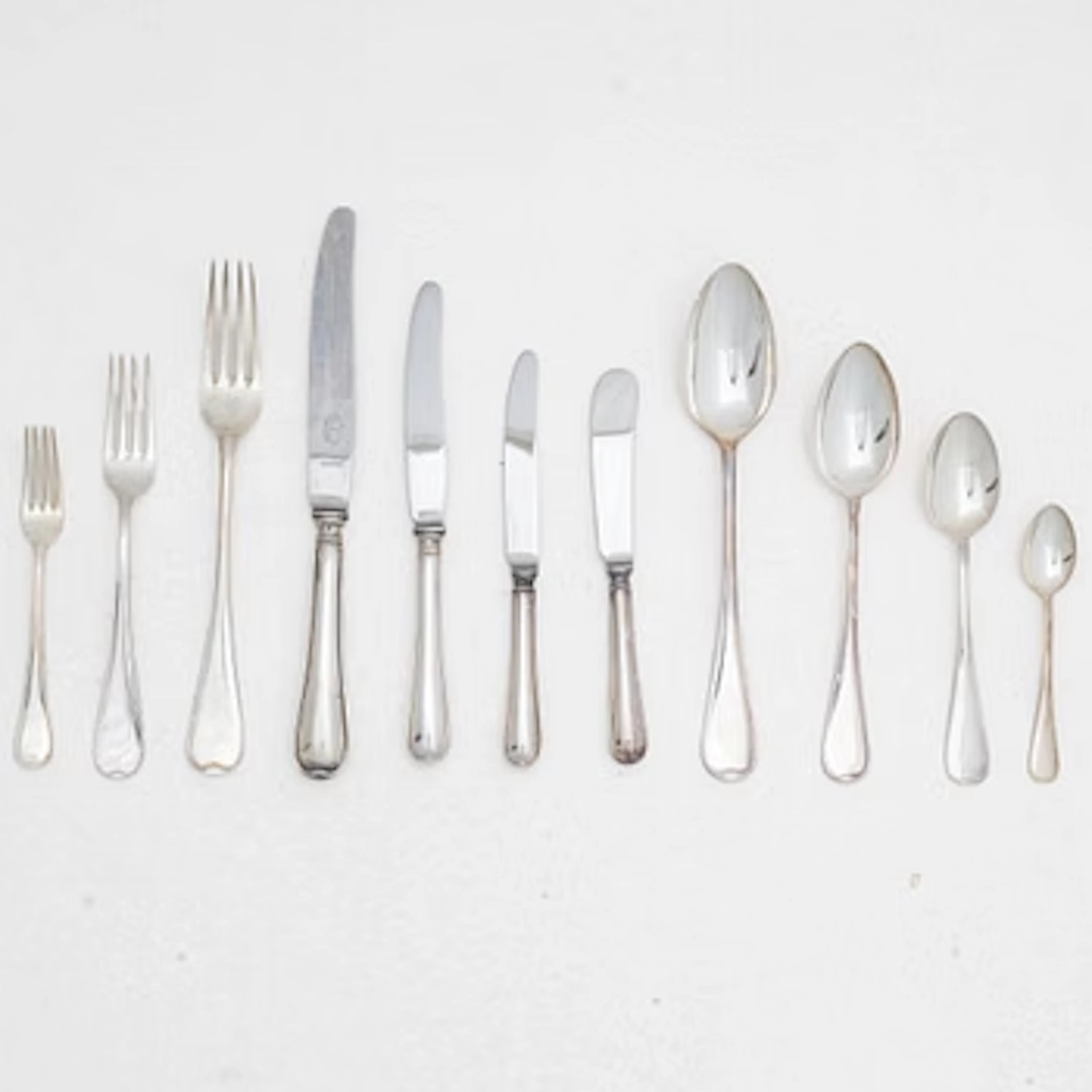 Cutlery set, 149 pieces, silver, “Svensk” pattern, including CG Hallberg