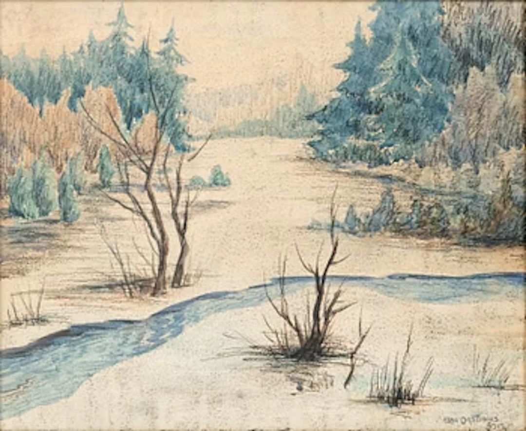Ebba Orstadius, Spring Landscape with Stream.