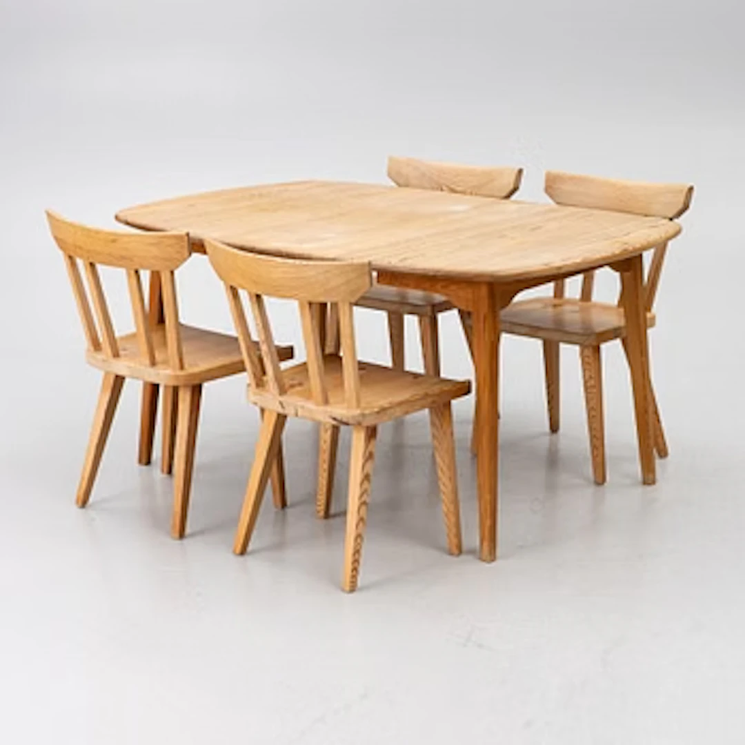 Göran Malmvall, 4 chairs and dining table, Karl Andersson & Söner