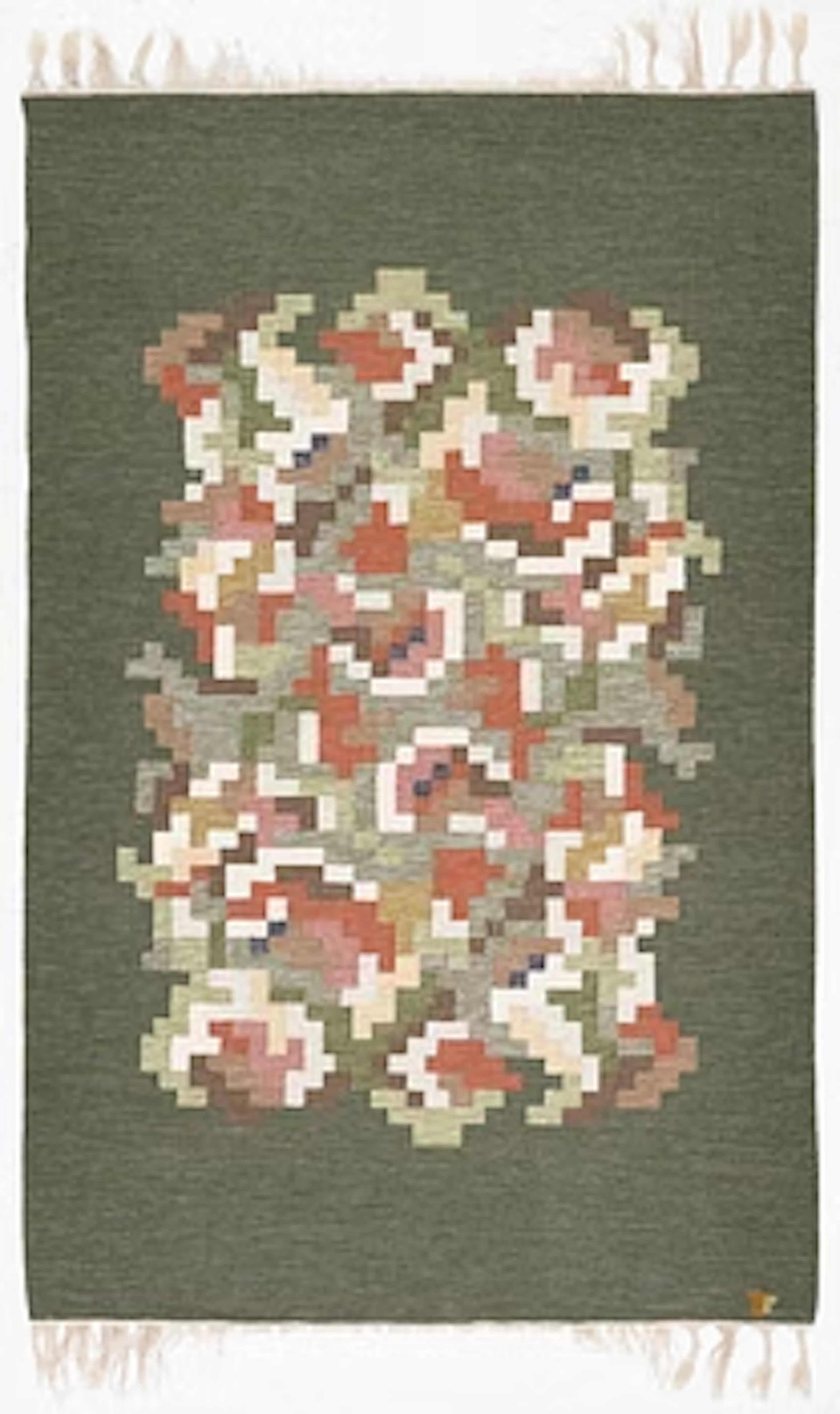 Erik Lundberg, a 'Korall' flat weave rug, c. 217 x 141 cm.