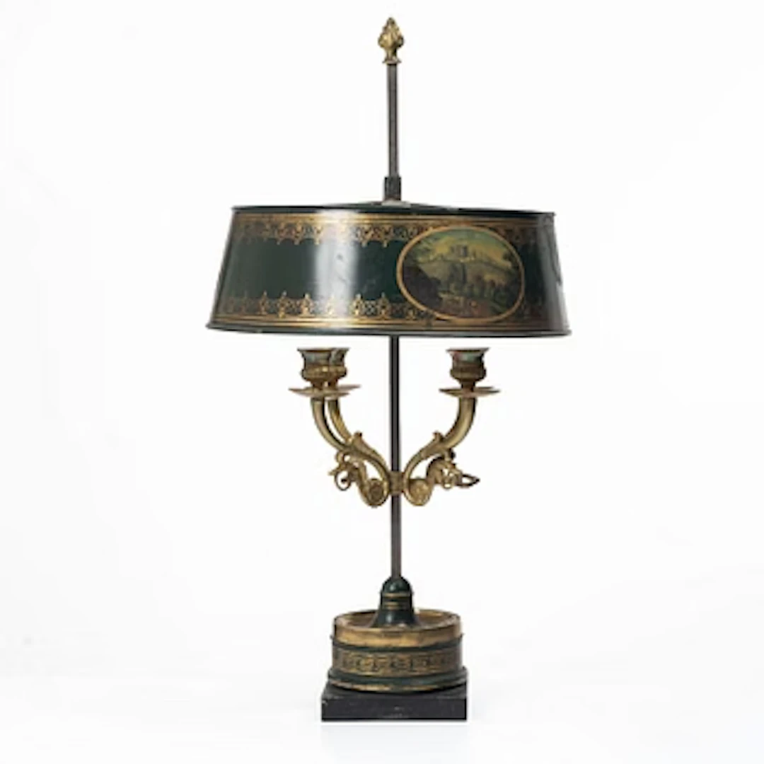 Table lamp, so-called bouillotte lamp, 19th century.
