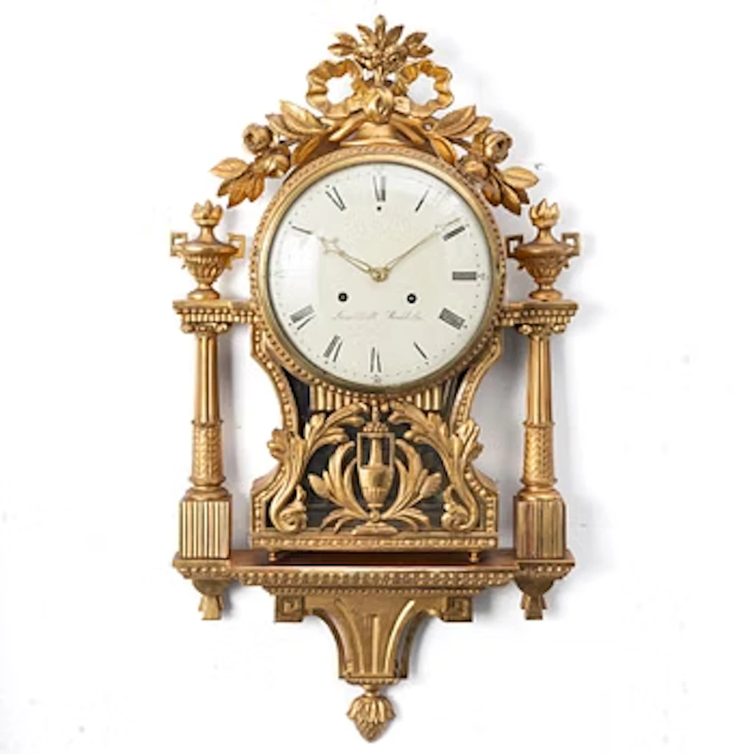 A Late Gustavian Wall clock, by Anders Lundstedt (watchmaker in Stockholm