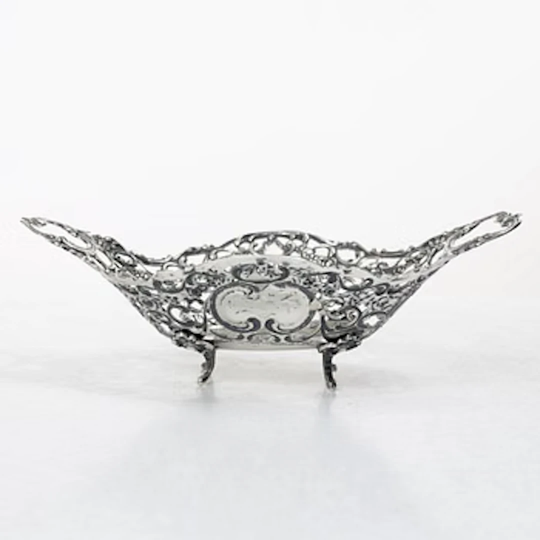 Footed bowl, silver, Rococo style, Swedish import mark, early 20th century.