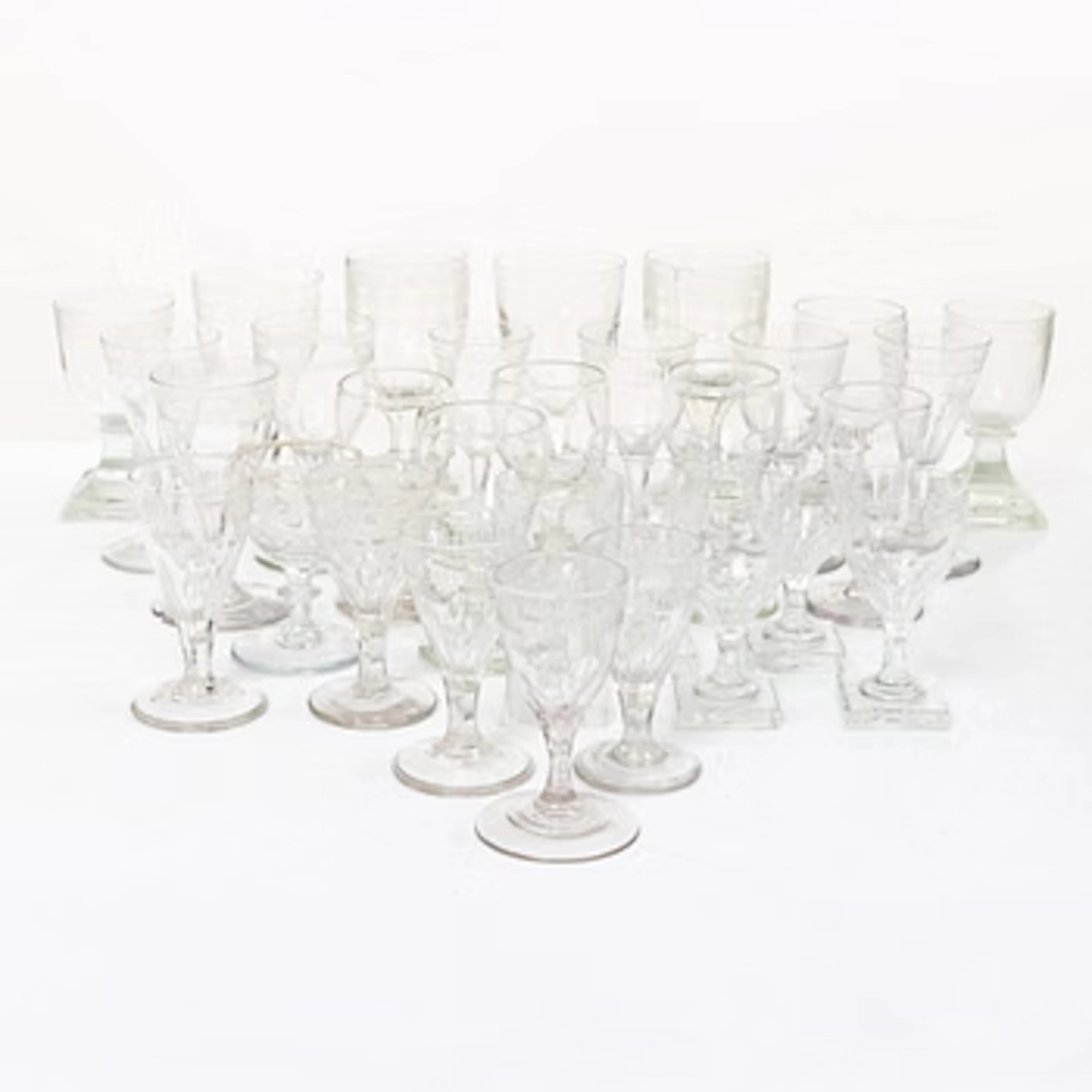 A set of thirty late Gustavian glasses, including from Casimirsborgs