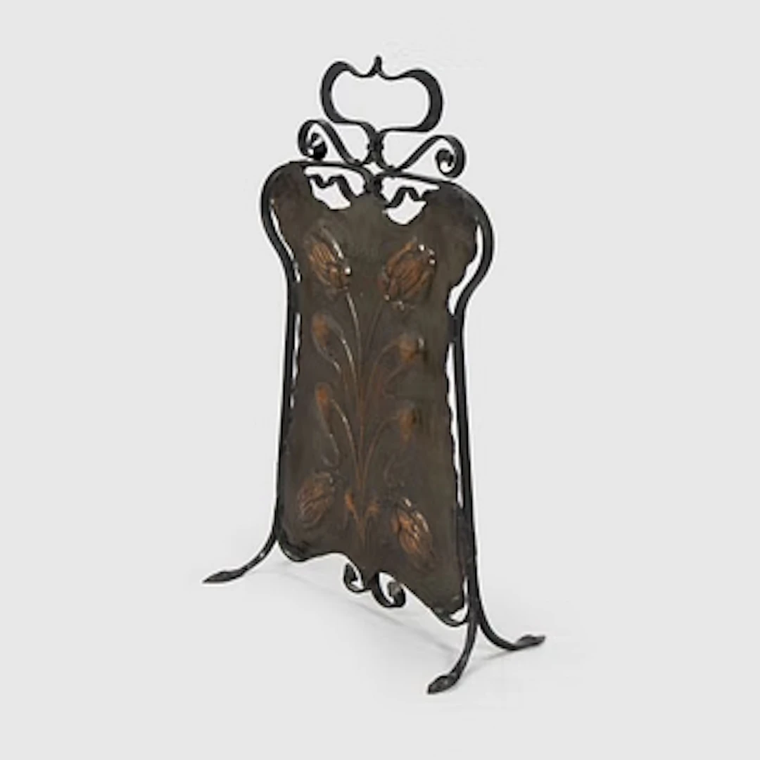 Fire screen, early 20th century.