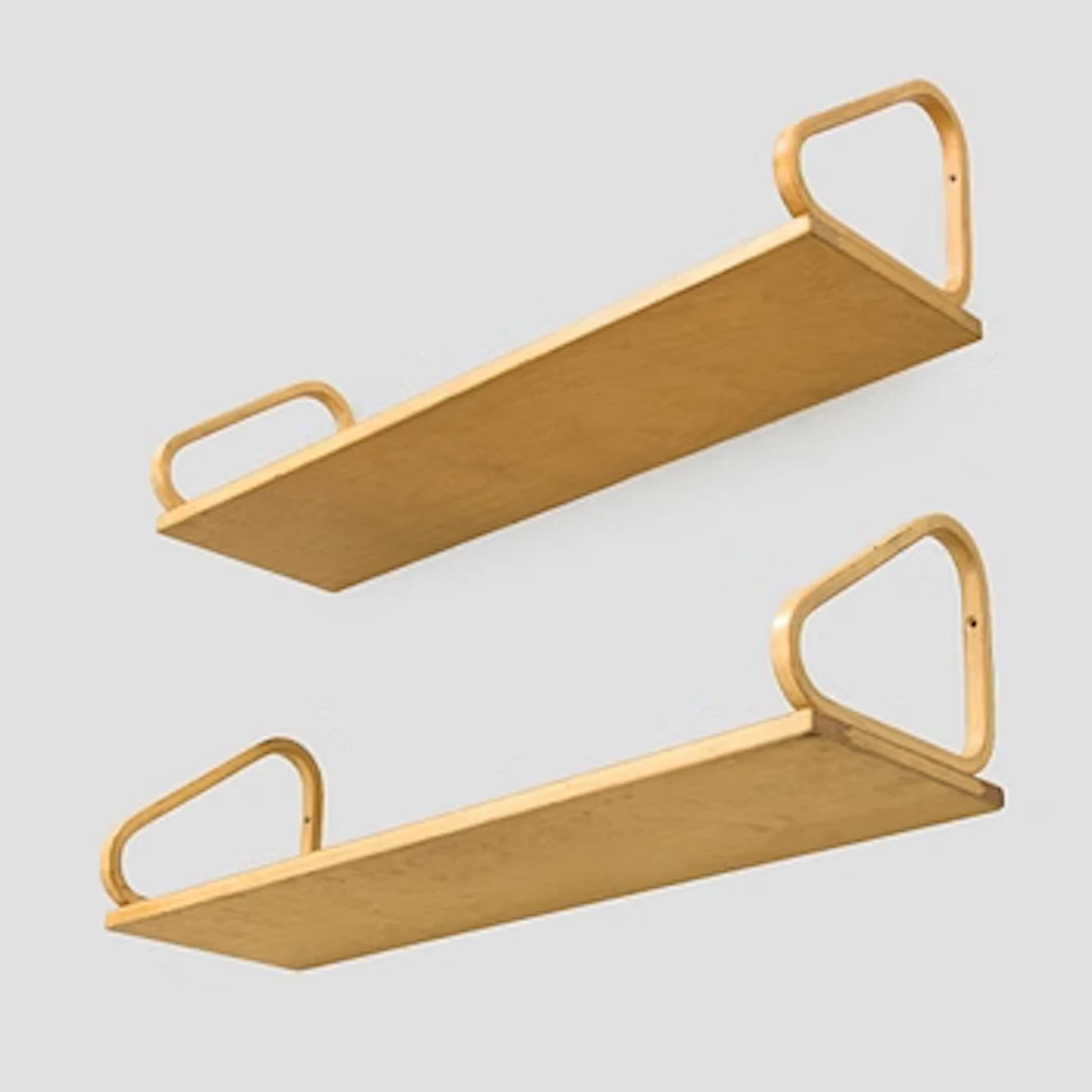 Alvar Aalto, two '112B' shelves, Artek, late 20th century.