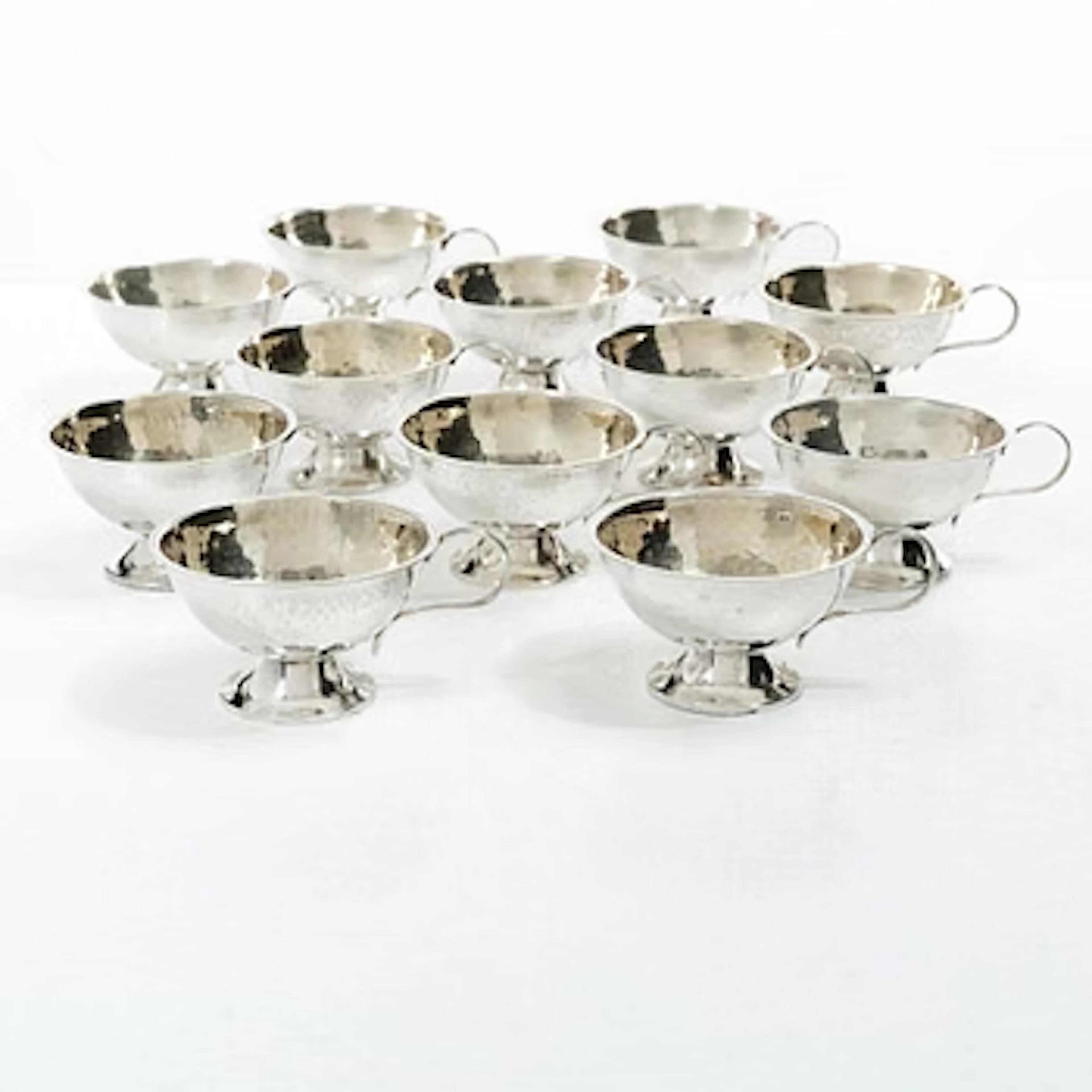 Punsch cups, 12, sterling silver, Sweden.