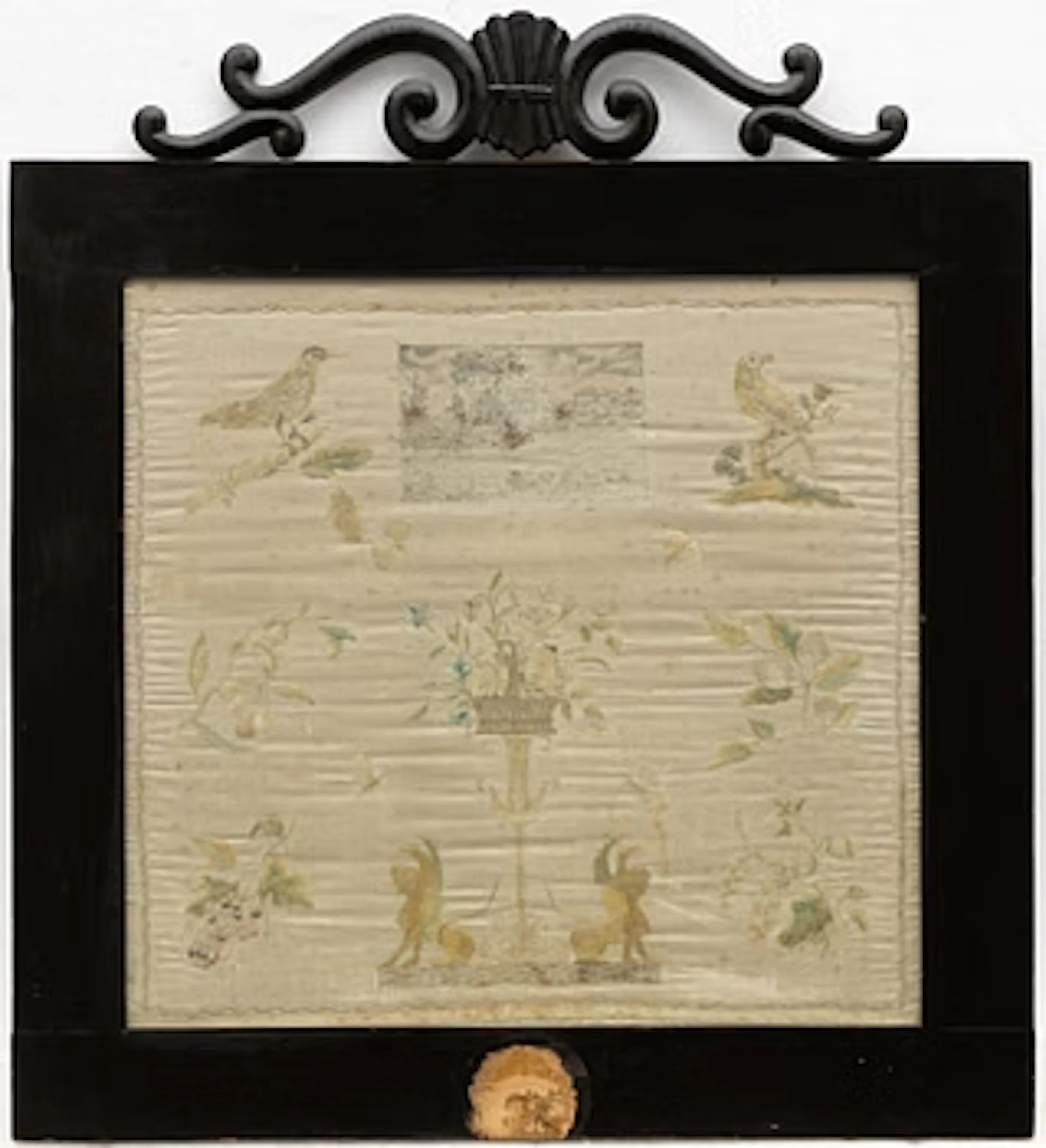 Silk embroidery, first half of the 19th century.