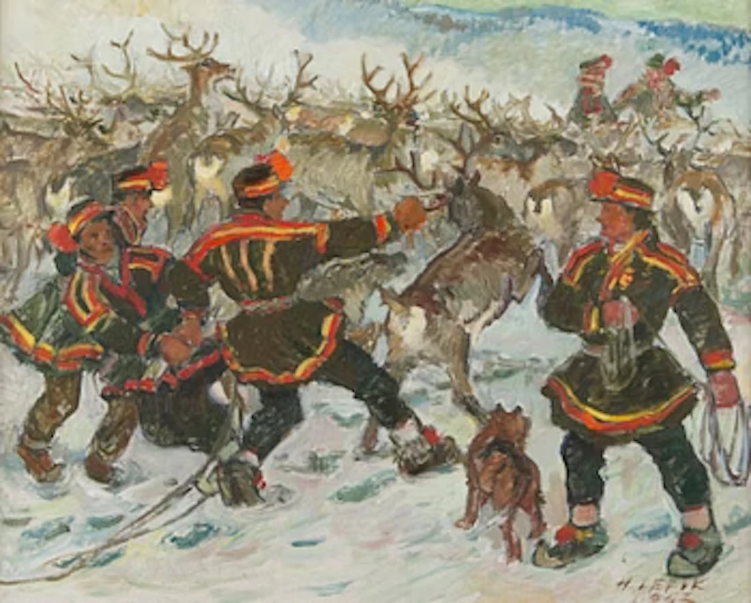 Hugo Lepik, Saamid põhjapõtradega ('The Sami and Reindeer').