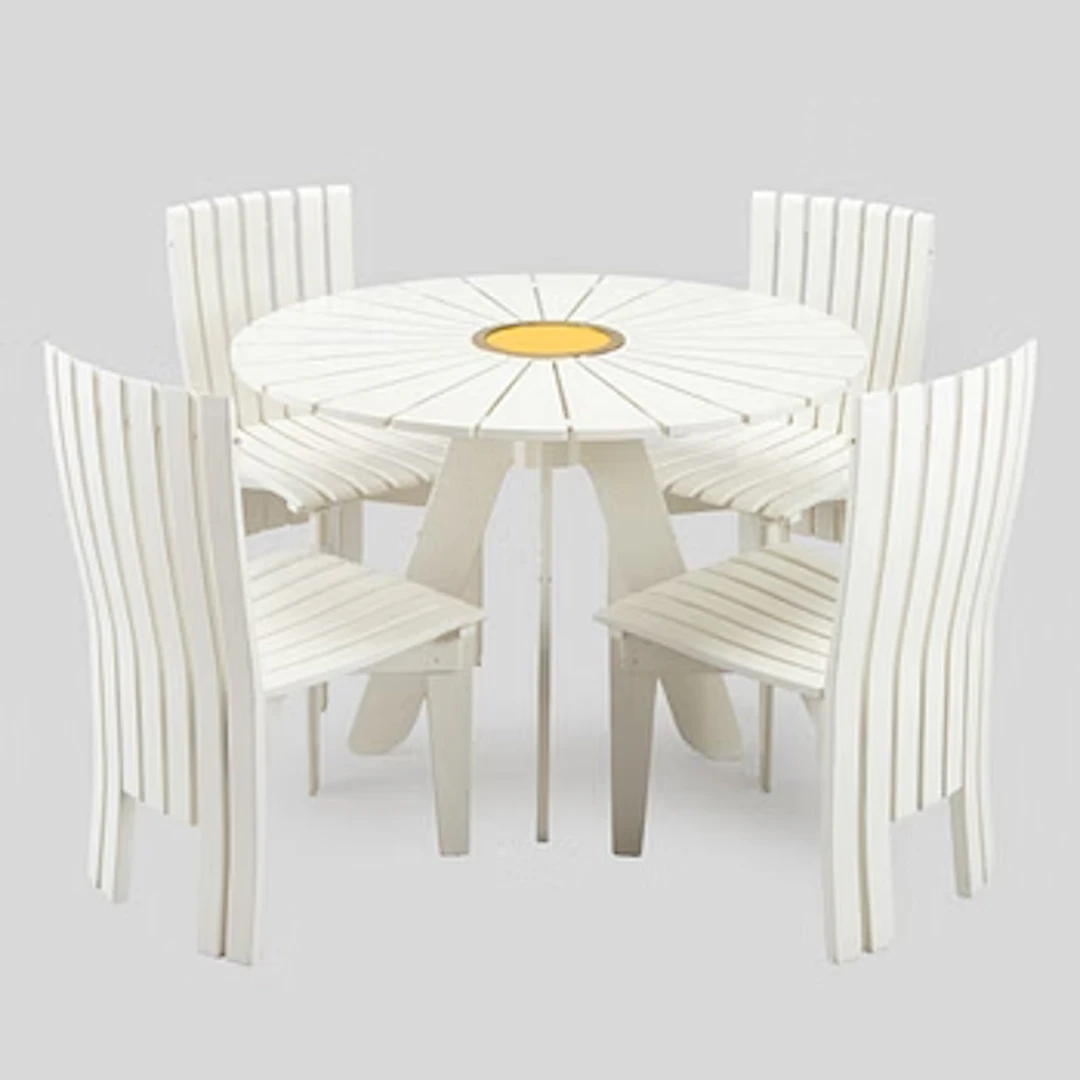 Alvar & Aino Aalto, a 5-piece 'Aurinko' (Sun-series) garden furniture