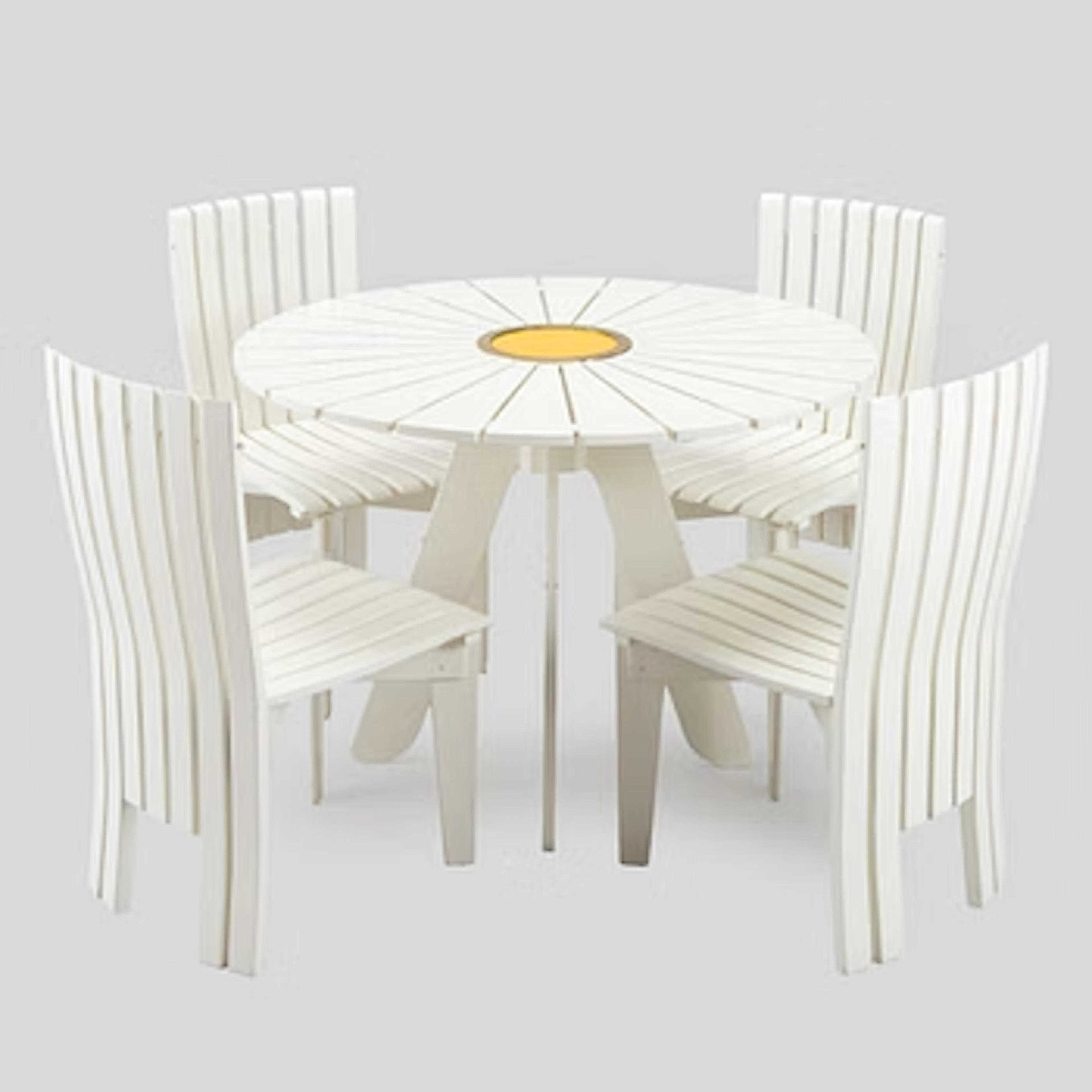 Alvar & Aino Aalto, a 5-piece 'Aurinko' (Sun-series) garden furniture