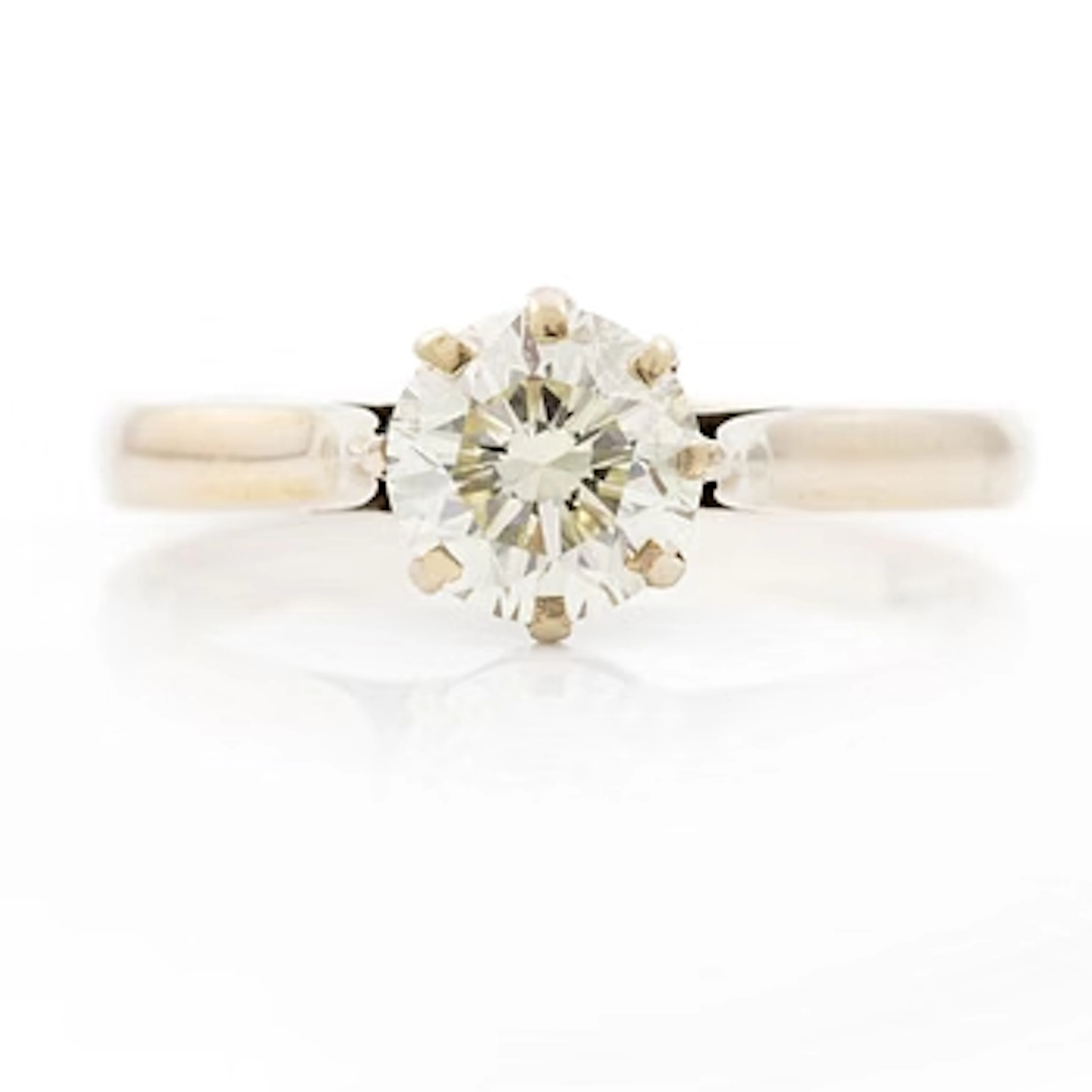 Ring, 18K white gold with brilliant-cut diamond.