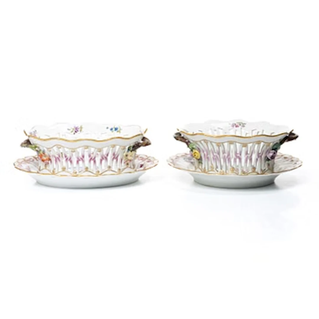 Royal Copenhagen, Two pierced bowls with dishes, 2 pcs, porcelain