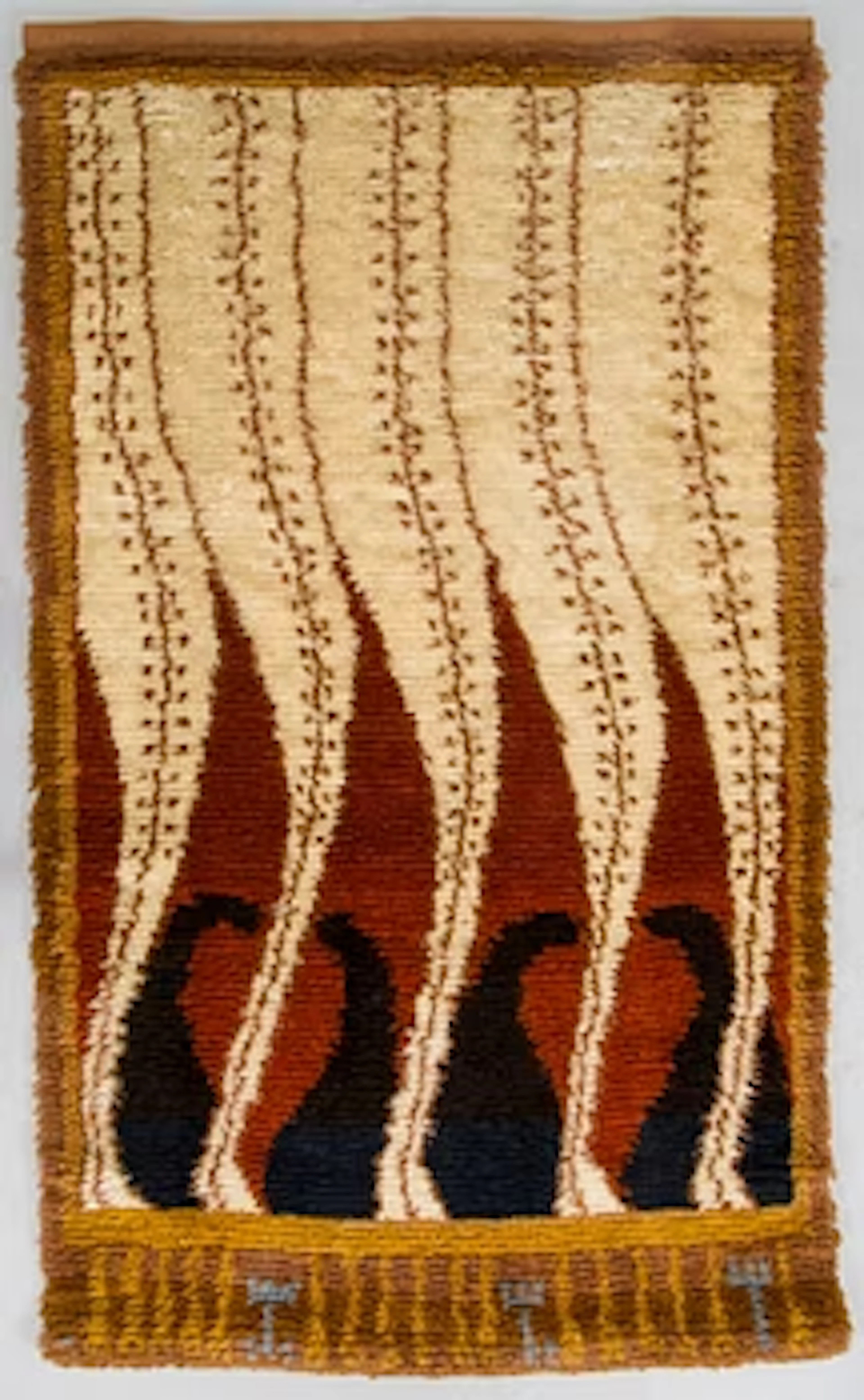 Akseli Gallen-Kallela, A finnish long pile rya rug, model for Friends