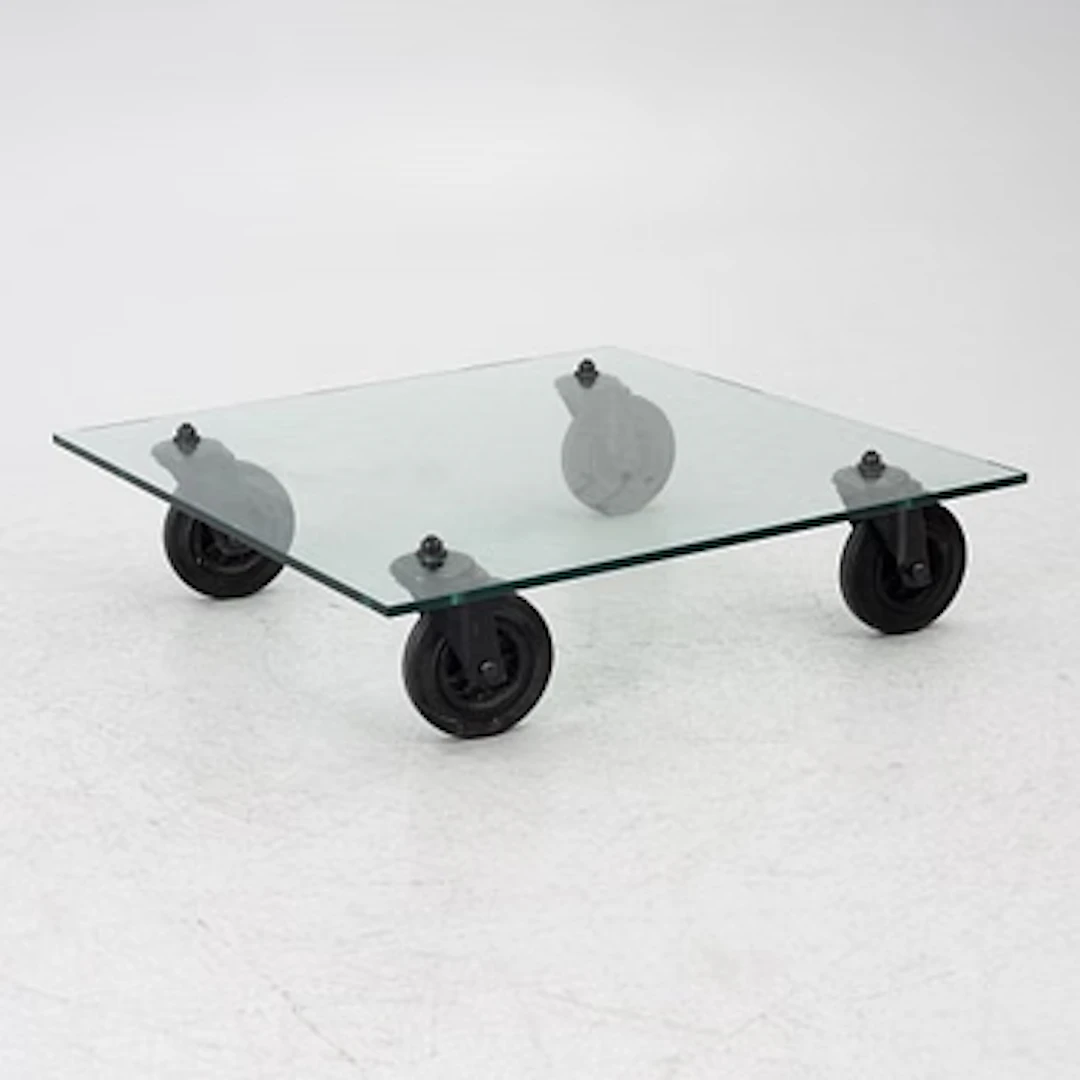 Gae Aulenti, coffee table, “Tavolo con Ruote”, Fontana Arte, Italy
