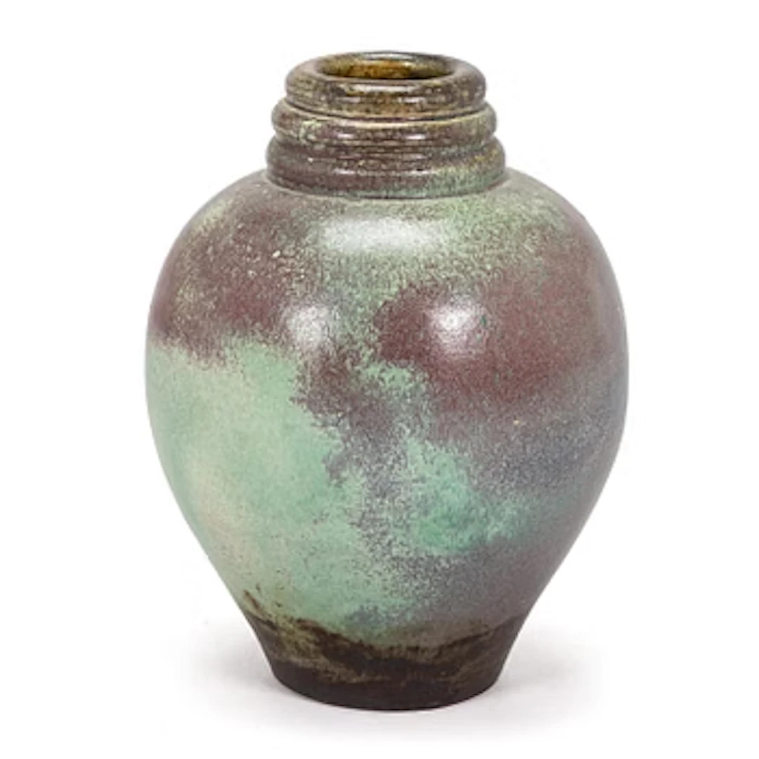 Siiri Hariola, a red clay floor vase, signed and dated -36.
