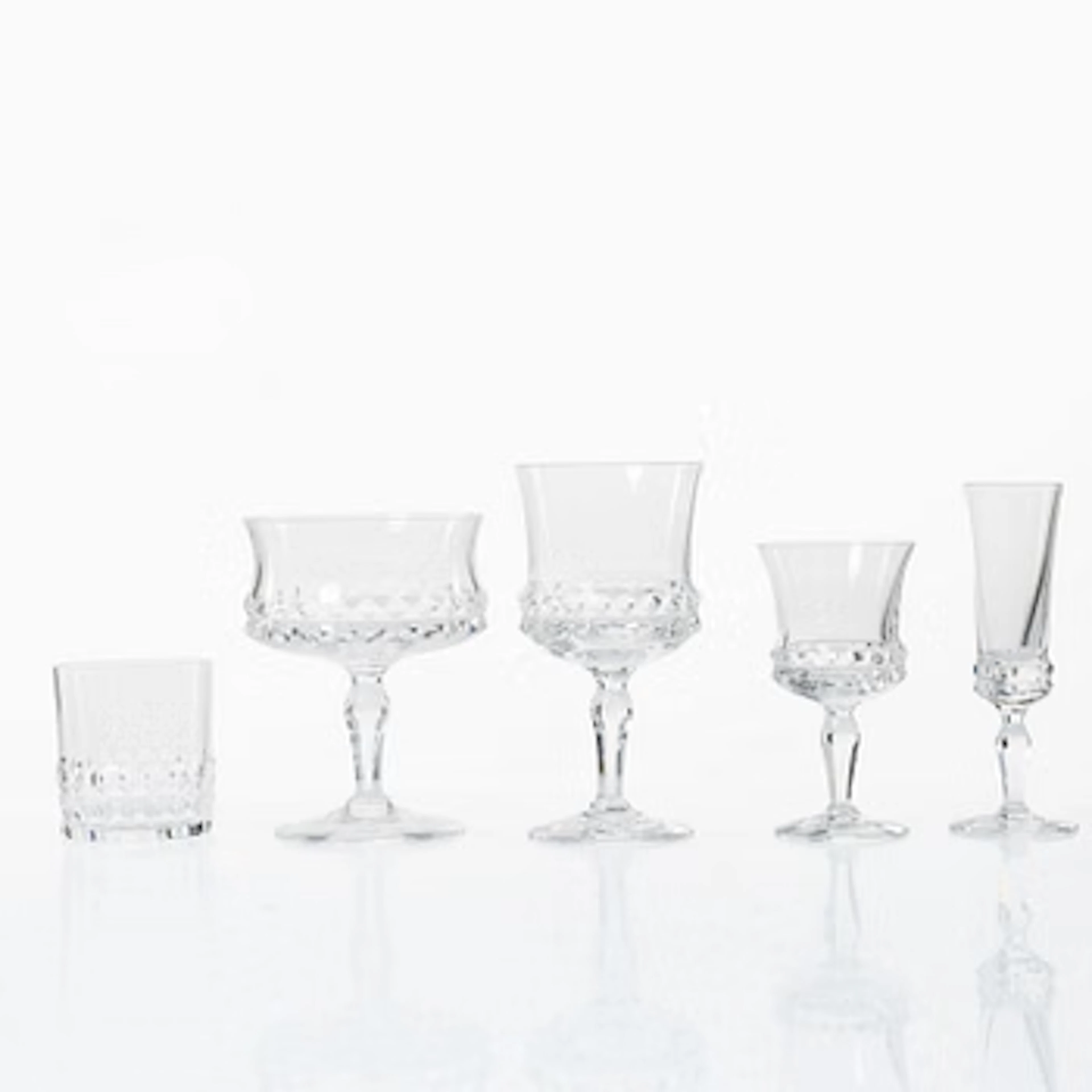 A 63 piece "Silvia" glass service by Ingeborg Lundin, Orrefors.