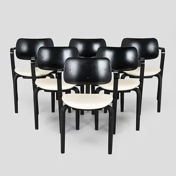 Ilmari Tapiovaara, a set of six 1960s 'Aslak' armchairs for Asko, Finland.