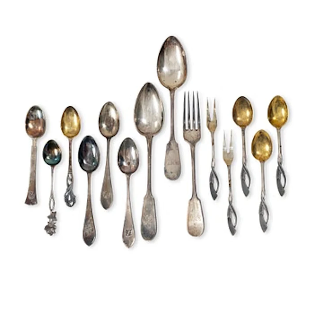 Cutlery, 14 pieces, silver, Finland, including Hopeavalmiste, Helsinki, 1959.
