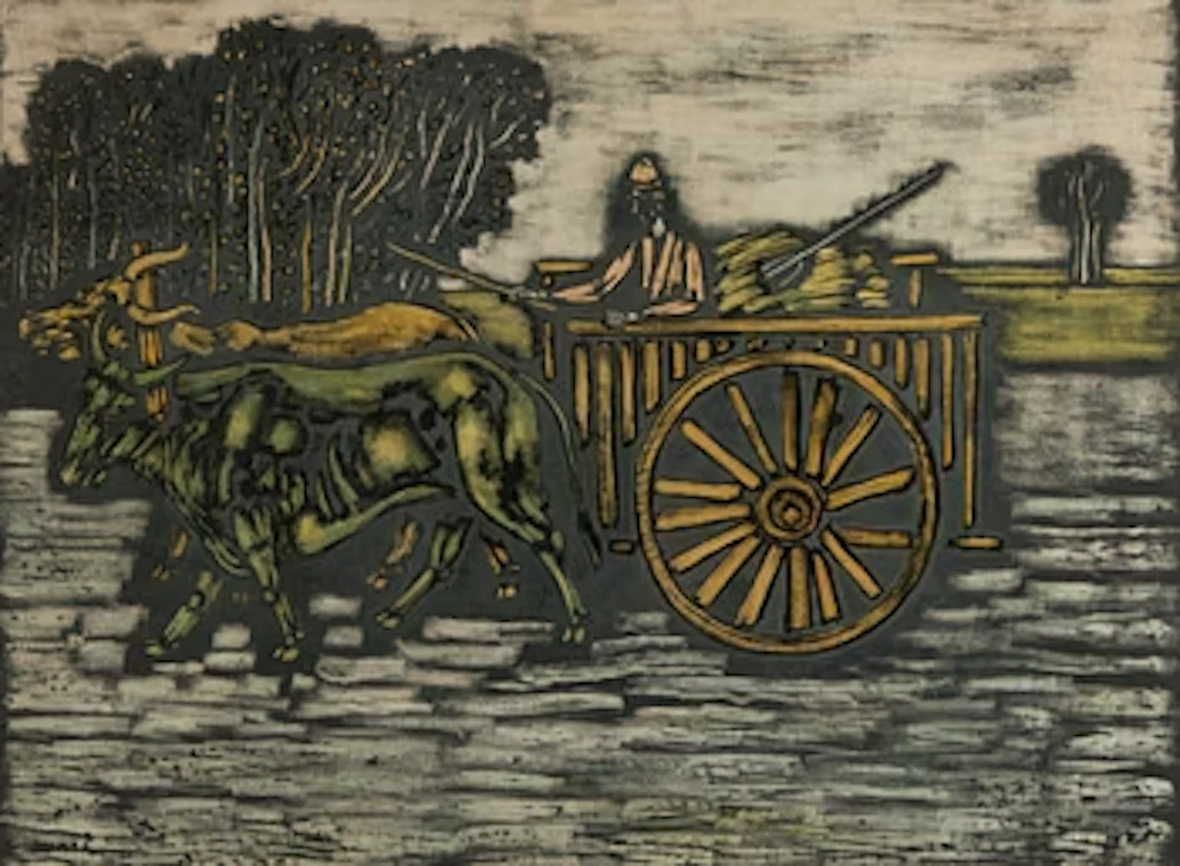 Vytautas Kasiulis, Man with an Ox Cart.
