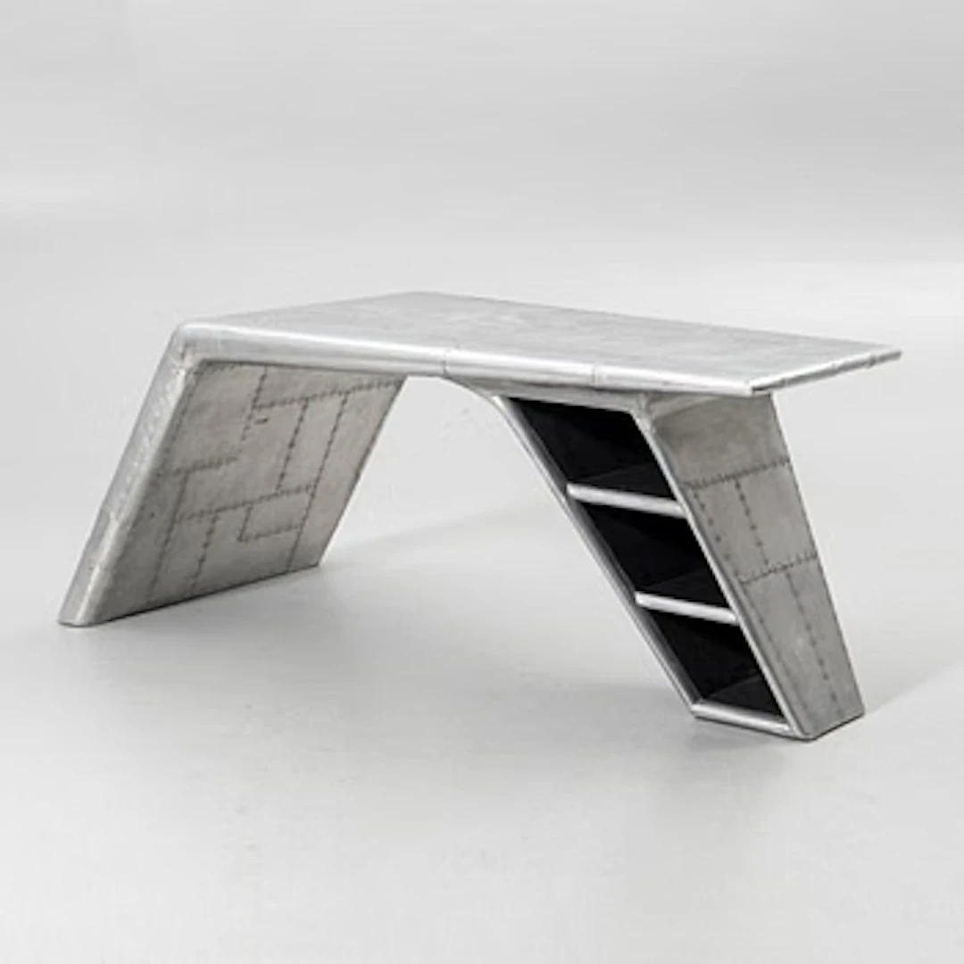 Timothy Oulton, desk “Aviator Blackhawk Valkyrie”, Artwood, 2000s.