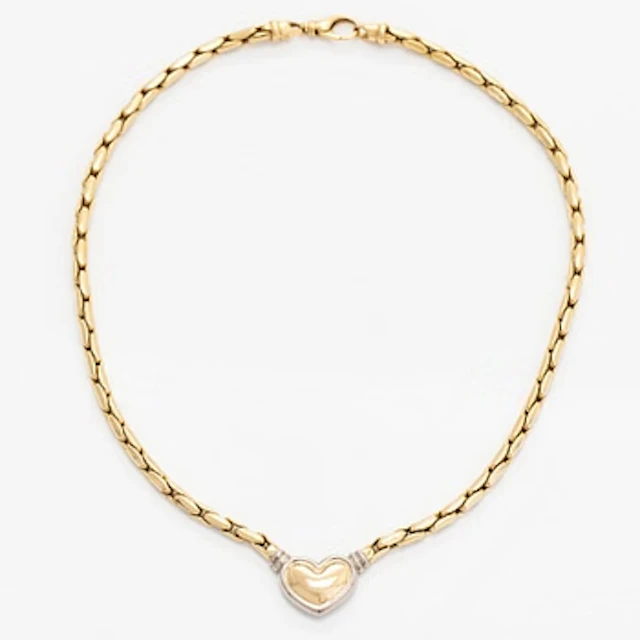 Necklace, 18K gold and white gold, Italy.