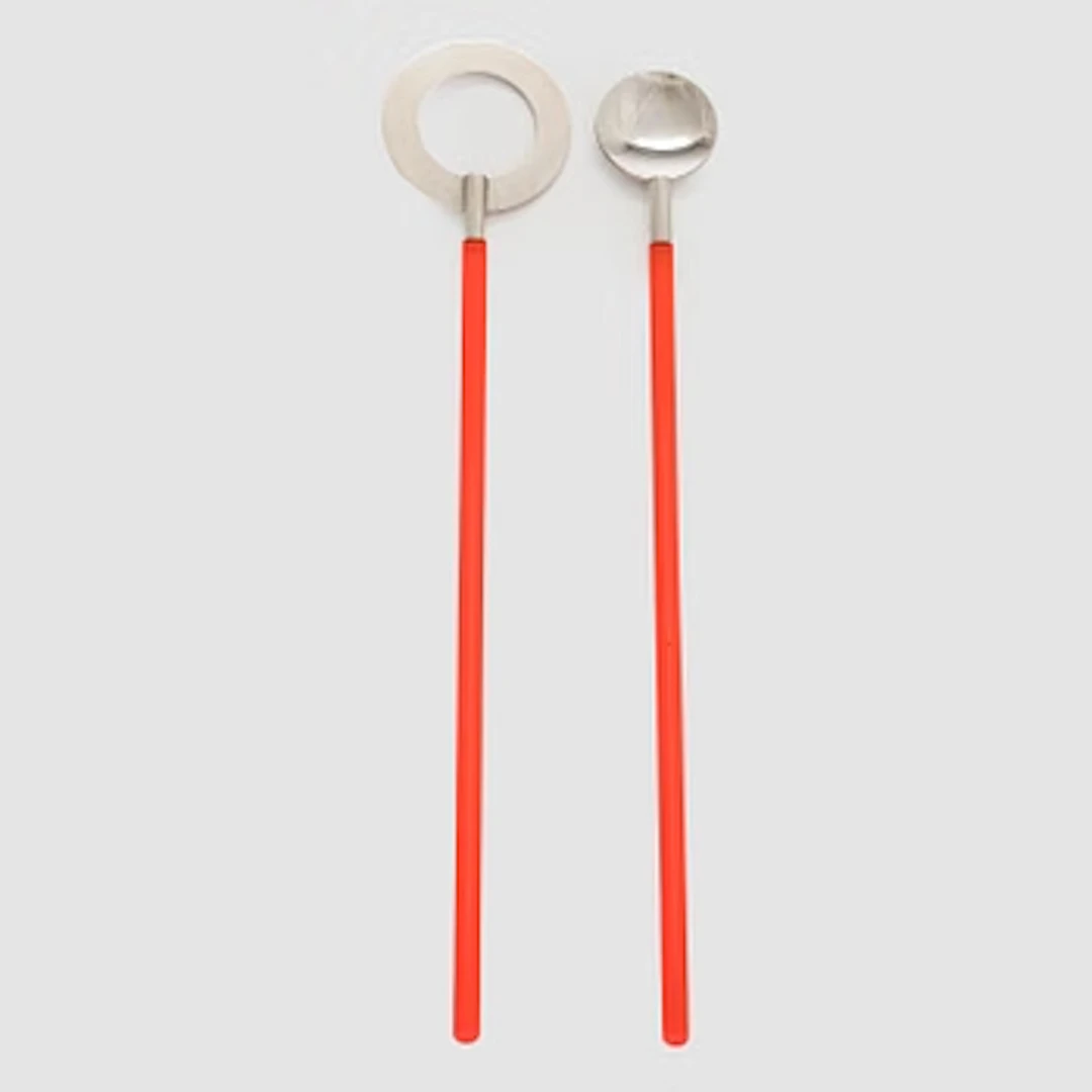 Wolfgang Gessl, A pair of sterling silver salad servers with acrylic