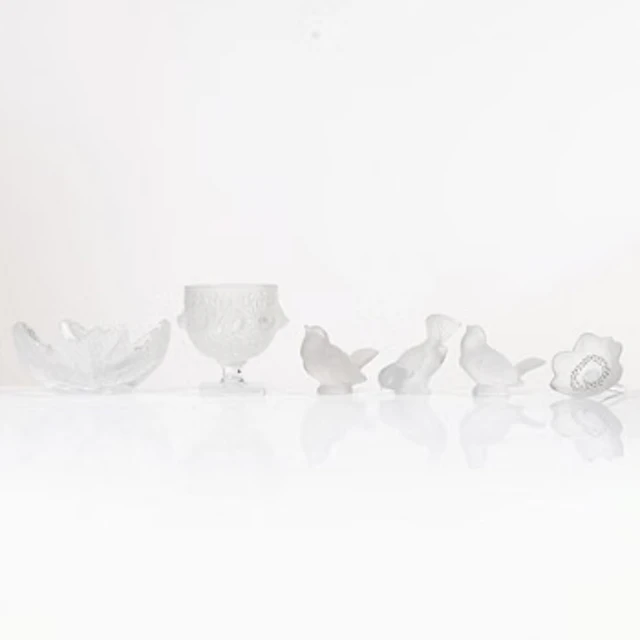 René Lalique, Six glass objects, Lalique, France, second half of the