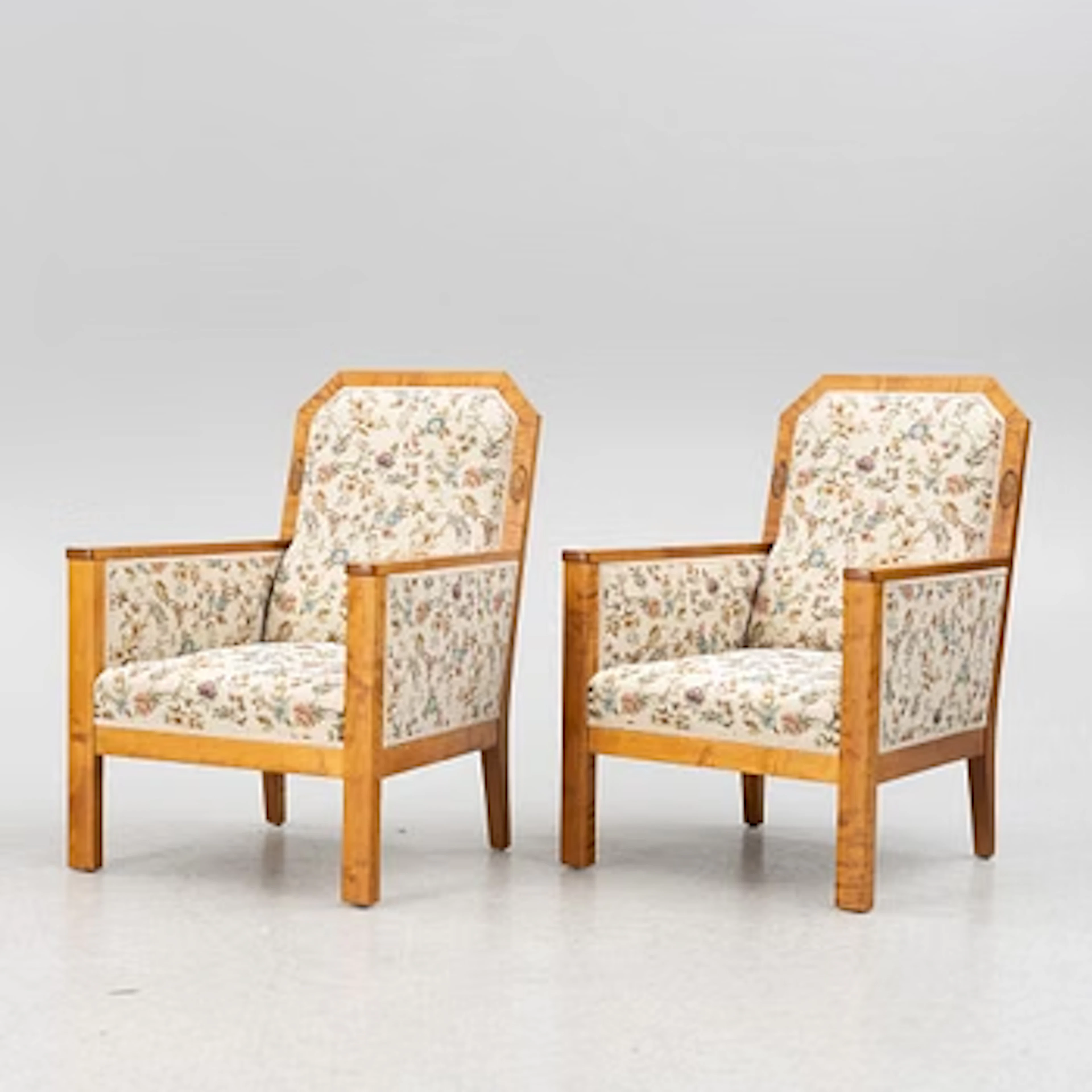 Jugend/Art Nouveau, Armchairs, a pair, Jugend, 1910s/20s.