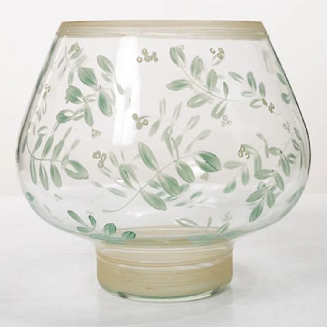 Vase, painted glass, Köklax Glasbruk, Finland 1940s.