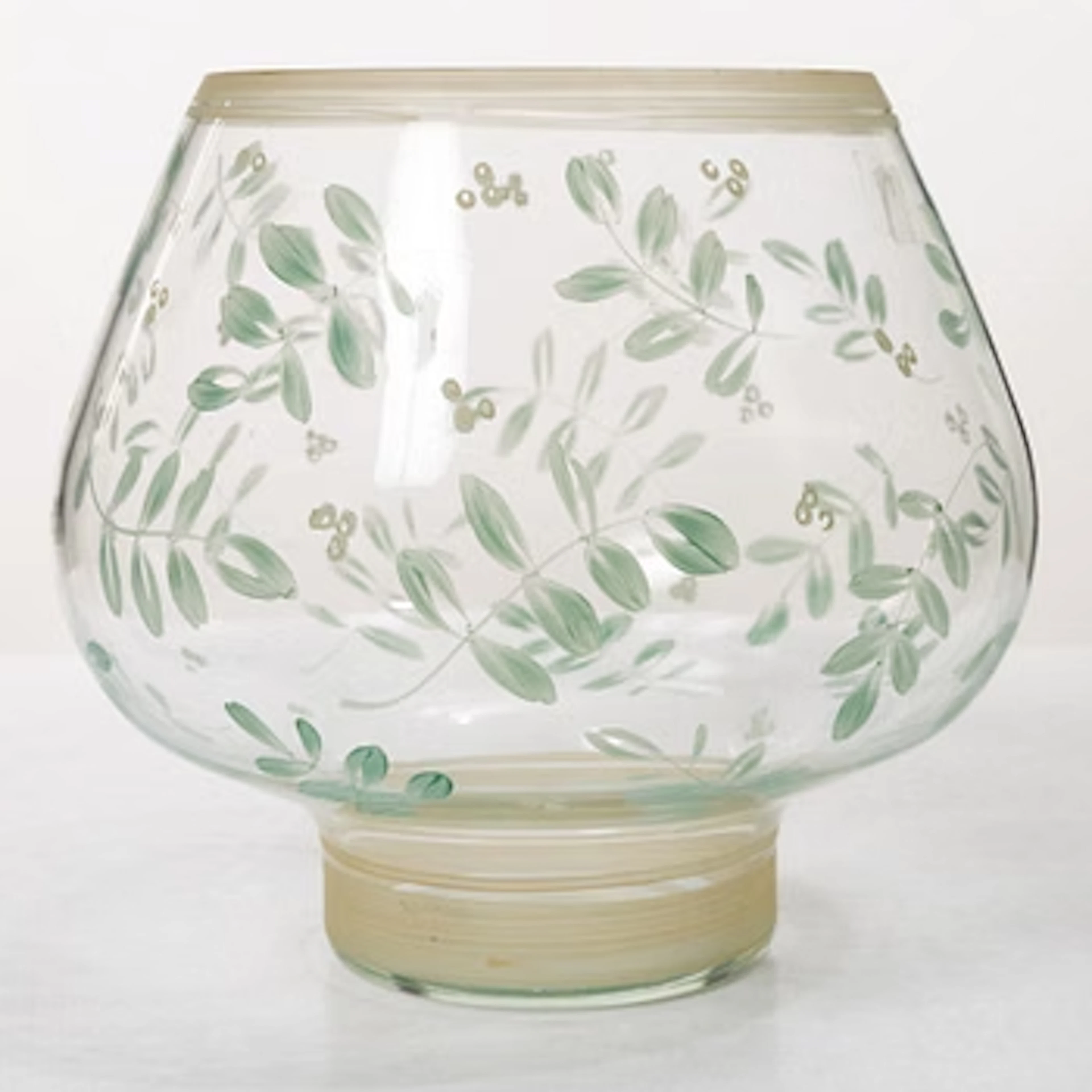Vase, painted glass, Köklax Glasbruk, Finland 1940s.