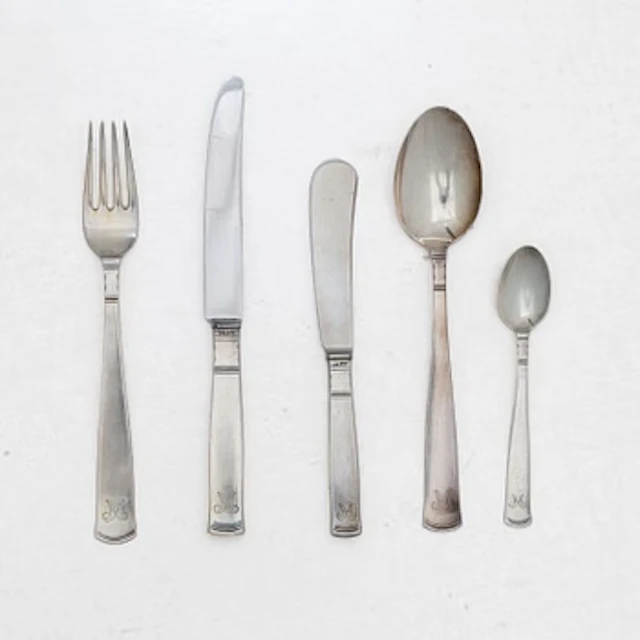 Jacob Ängman, Cutlery set, 50 pieces, silver, “Rosenholm”, GAB.