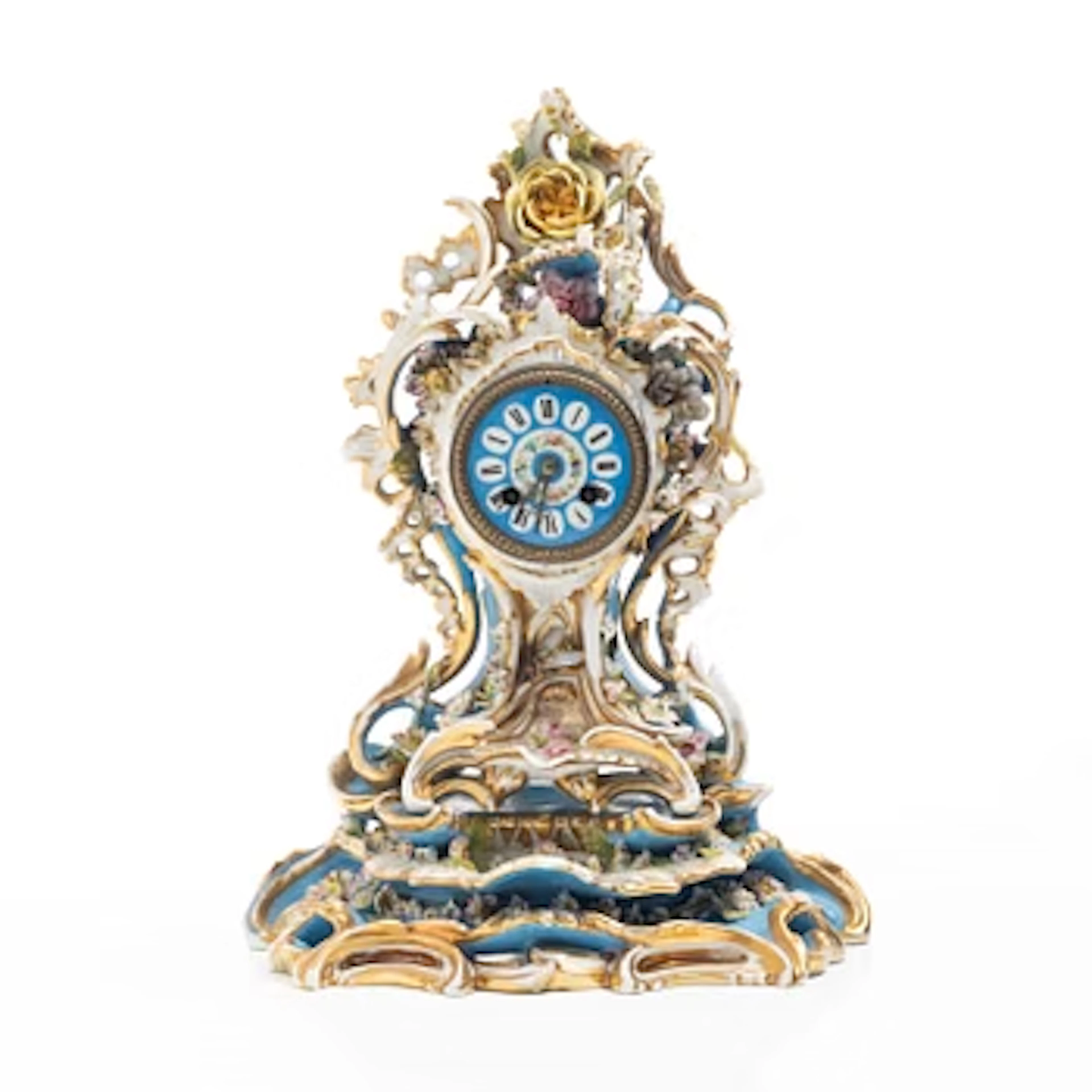 Porcelain mantel clock, France, second half of the 19th century.
