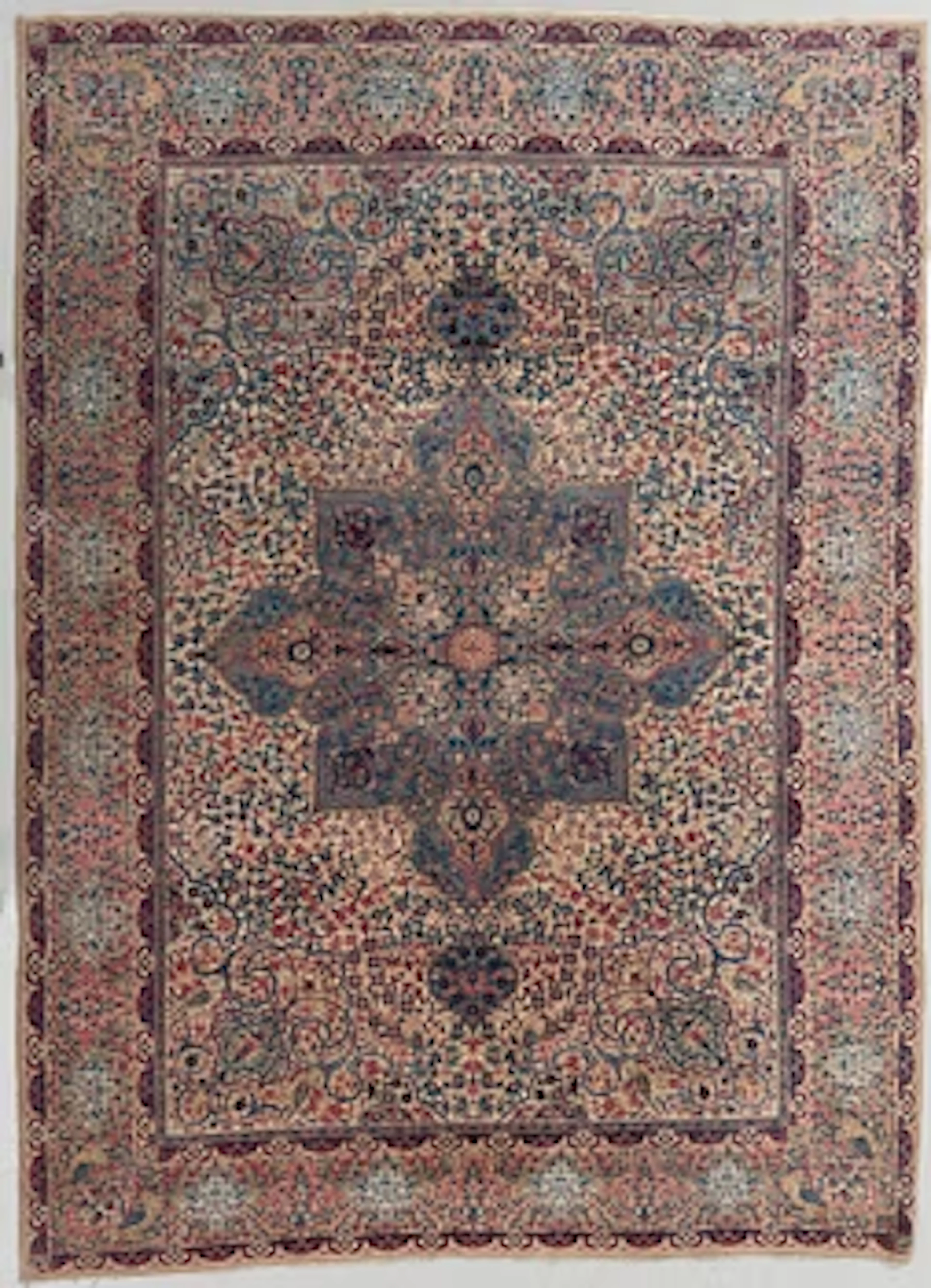 Rug, Kirman, figural, 297 x 217 cm, first half of the 20th century.