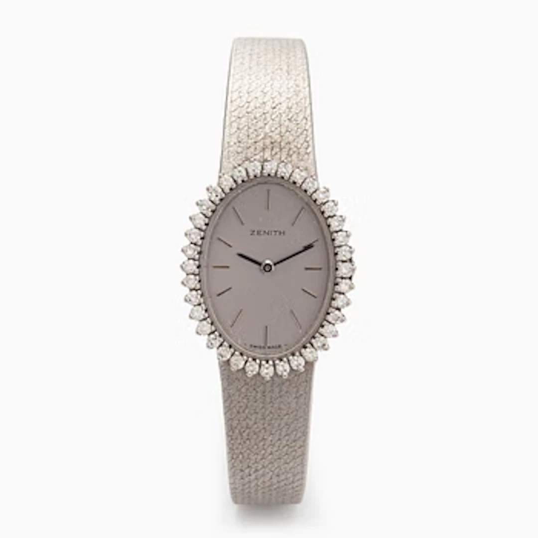 Zenith, wristwatch, 28 x 12 mm, brilliant-cut diamonds, 18K white