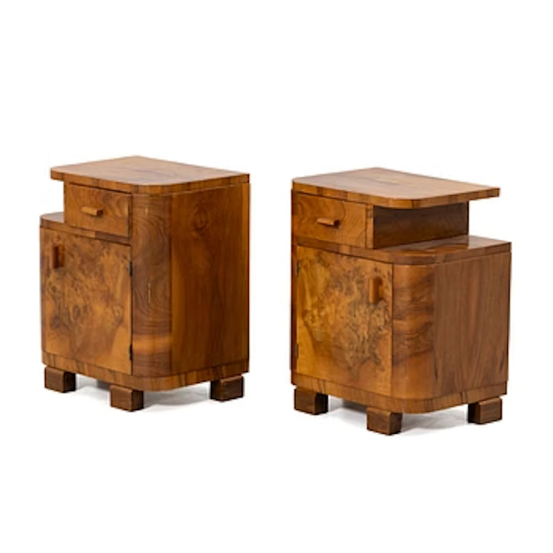 Pair of bedside tables, Art Deco style, mid-20th century.