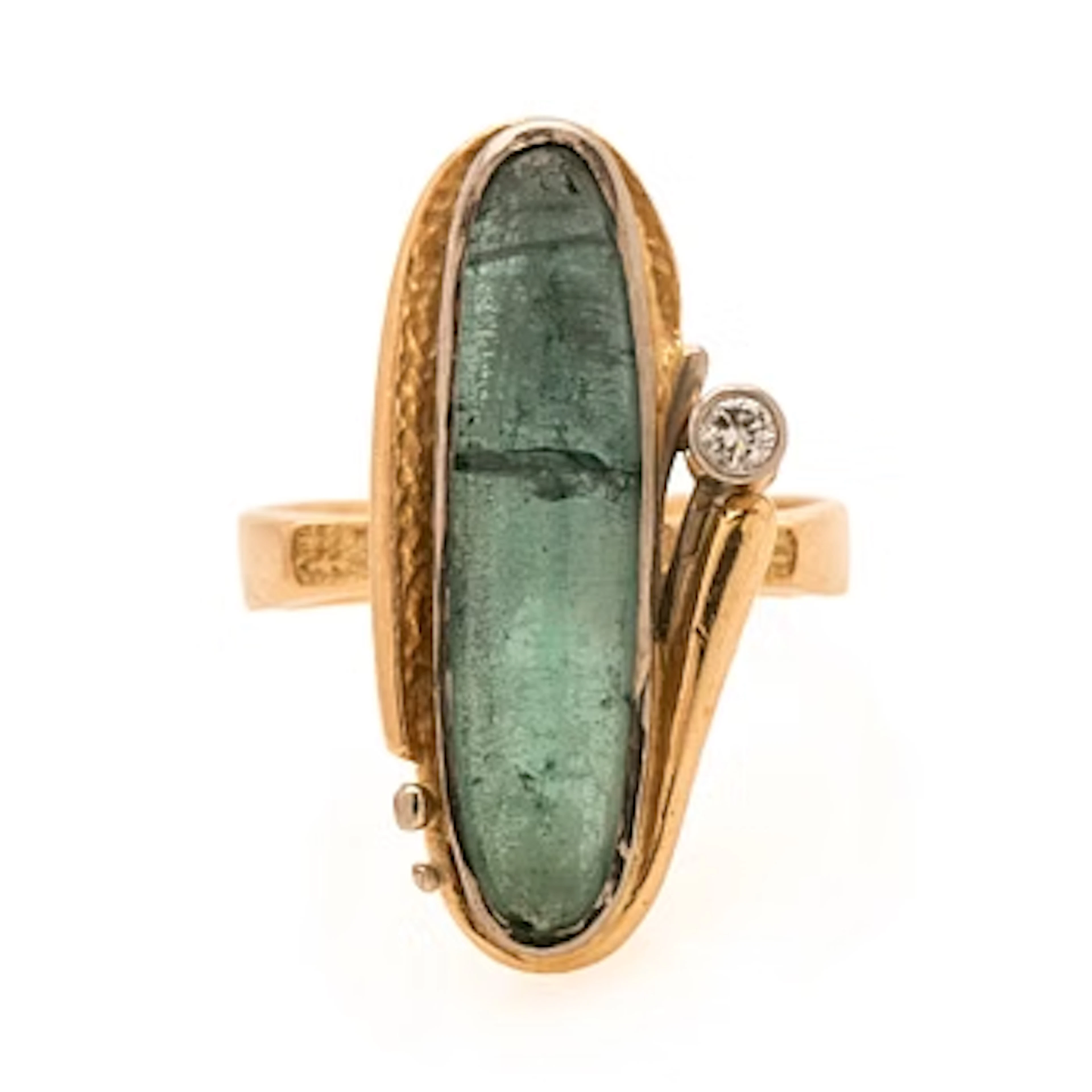 Ring, 18K gold, with tourmaline and brilliant-cut diamond, Anders