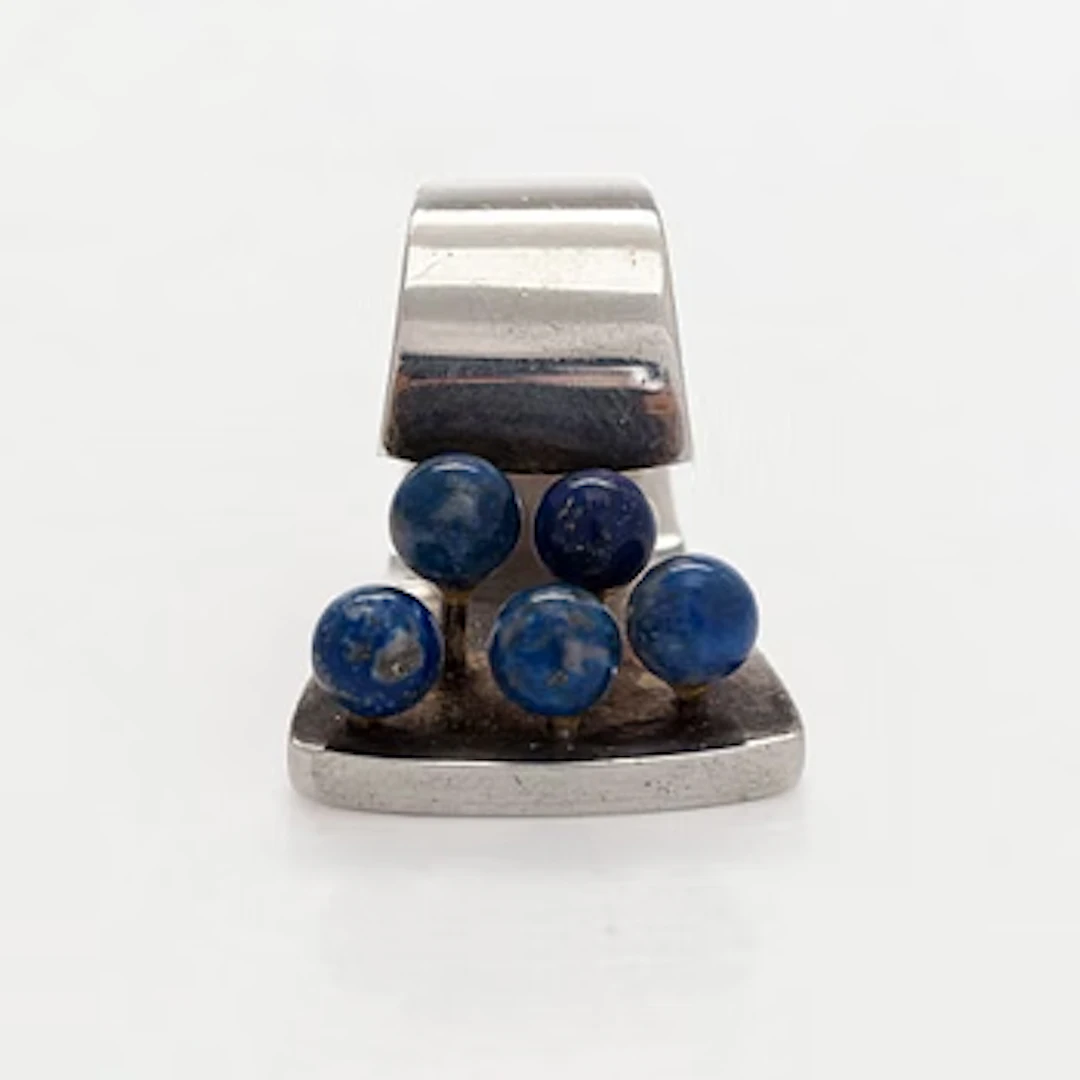 Pekka Piekäinen, ring, silver, lapis lazuli, Auran Kultaseppä, Turku 1973.