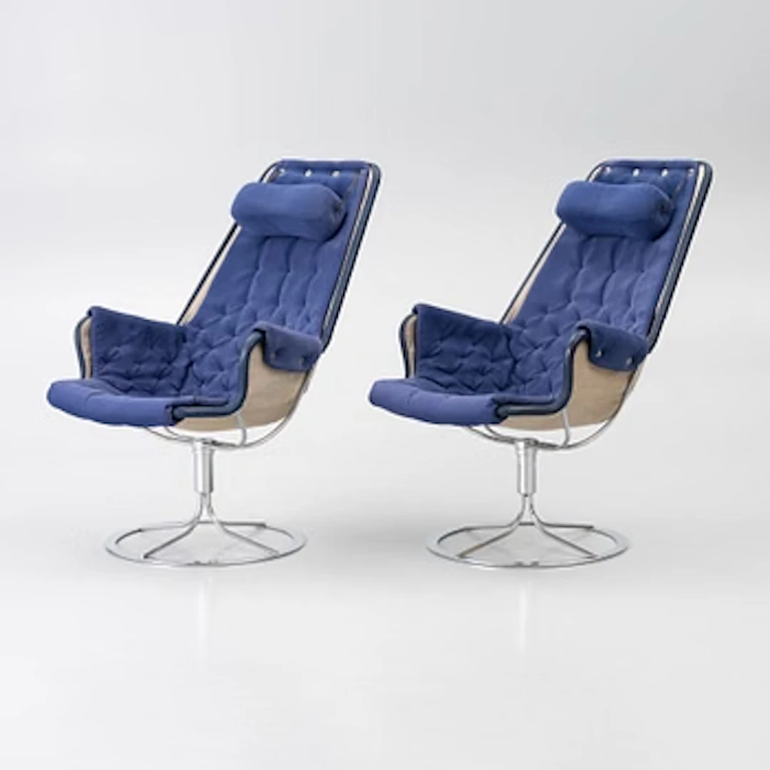 Bruno Mathsson, Armchairs, a pair, Jetson, Dux, second half of the