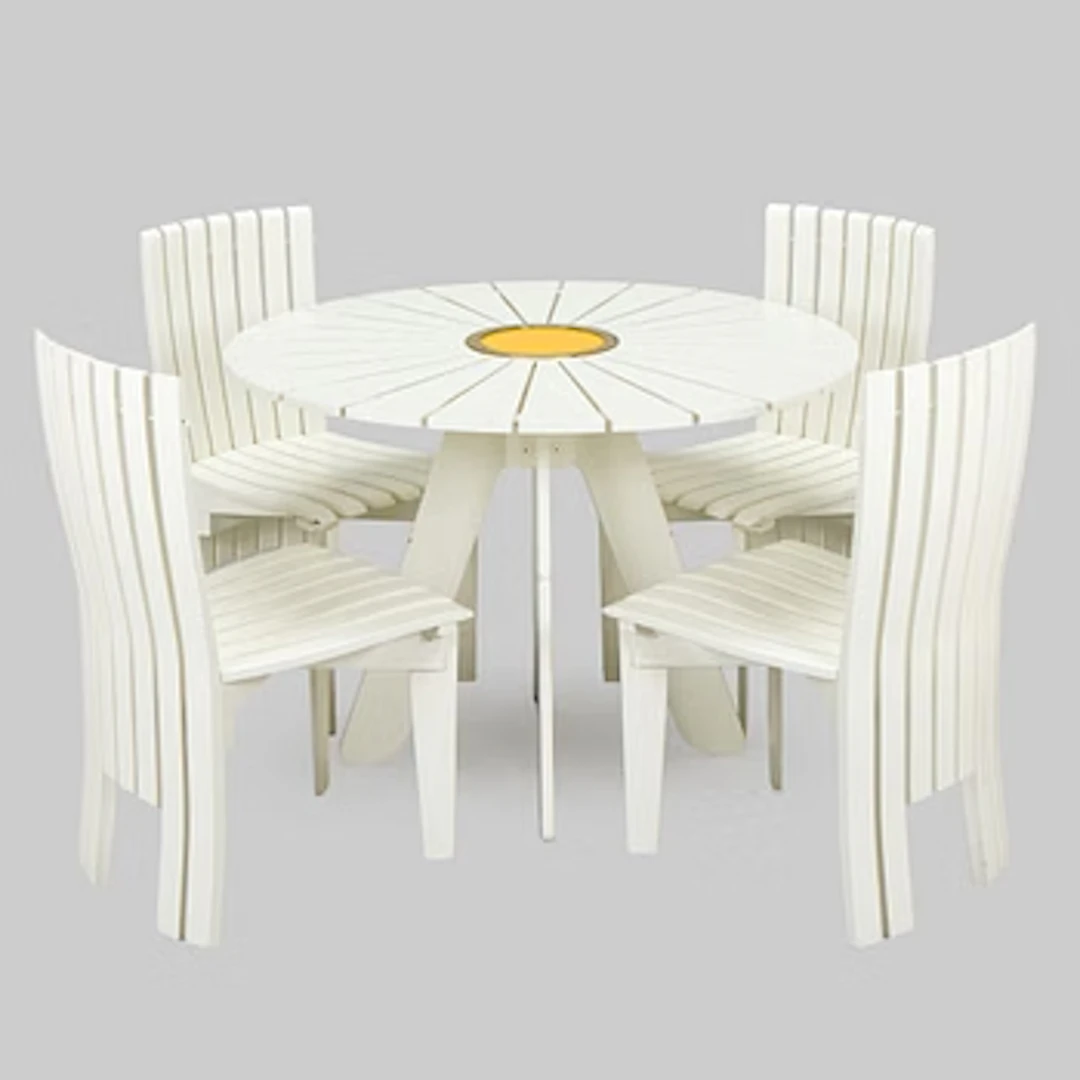 Alvar & Aino Aalto, a 5-piece 'Aurinko' (Sun-series) garden furniture