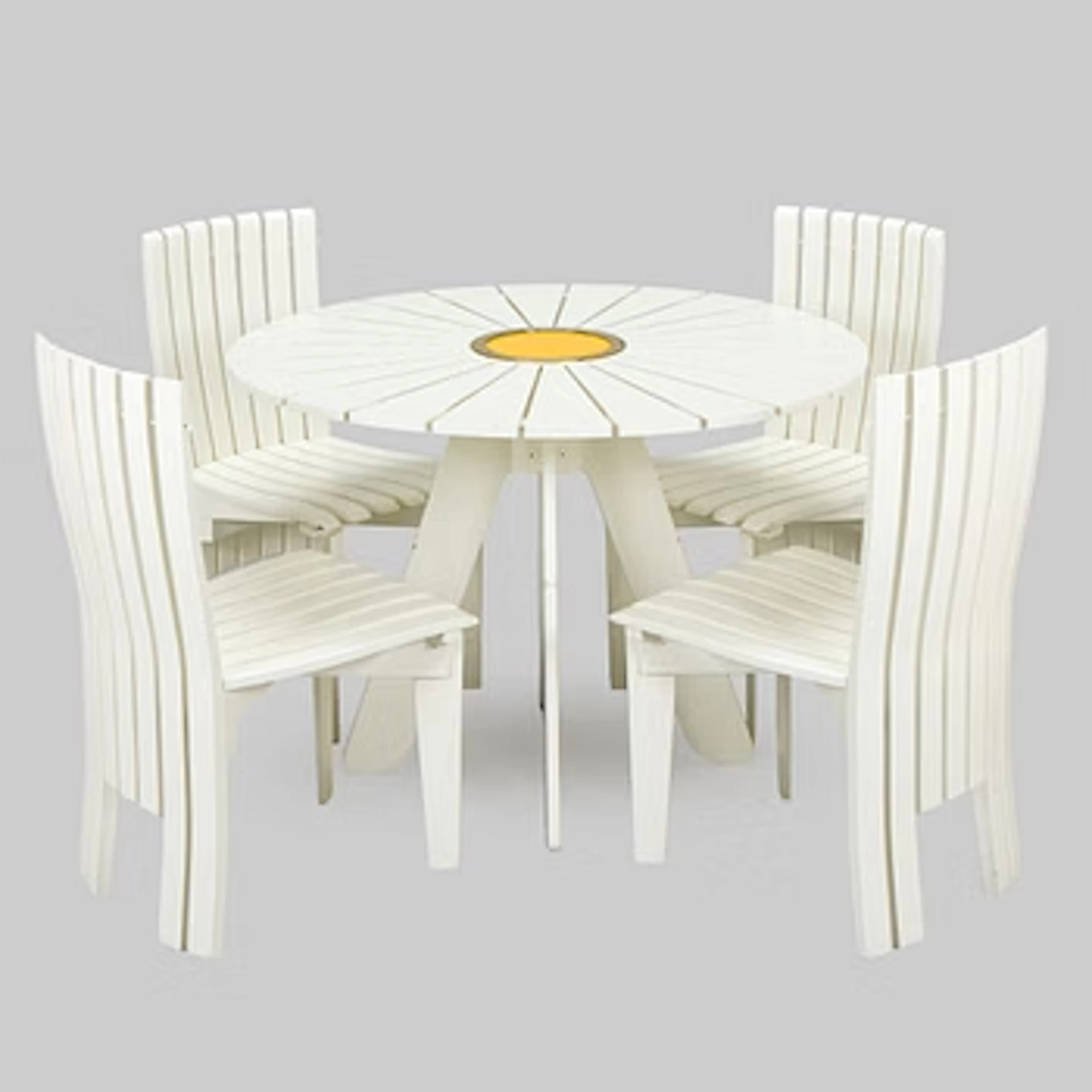 Alvar & Aino Aalto, a 5-piece 'Aurinko' (Sun-series) garden furniture