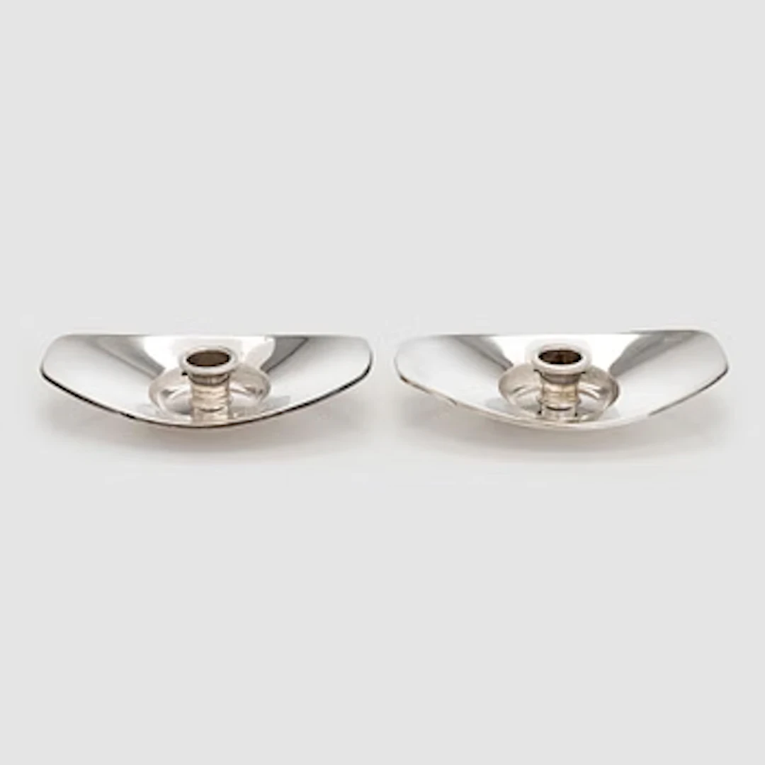 Bertel Gardberg, A pair of silver candleholders, Kultakeskus, Hämeenlinna 1963.