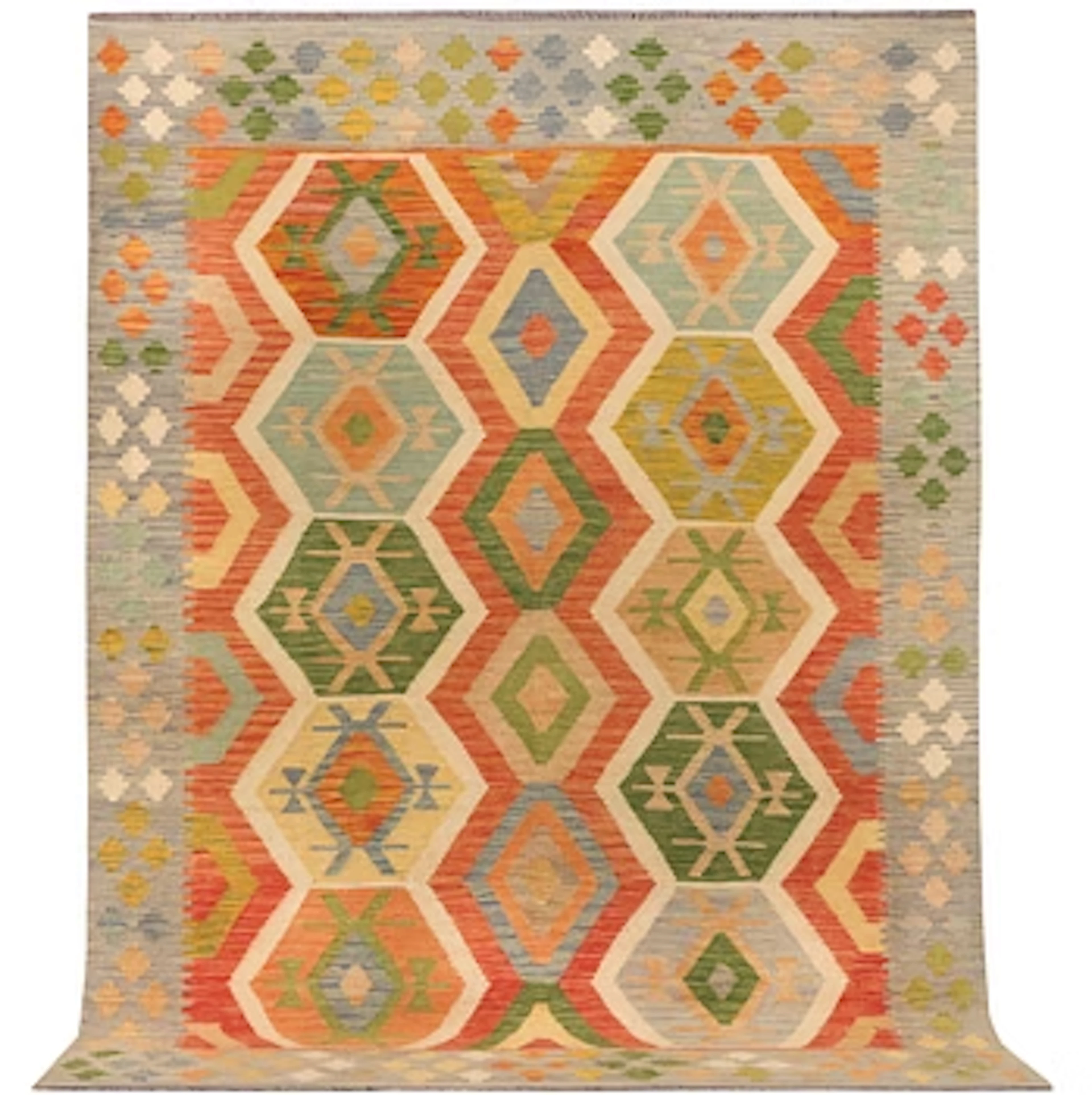 An Afghan kelim carpet, c. 237 x 169 cm.