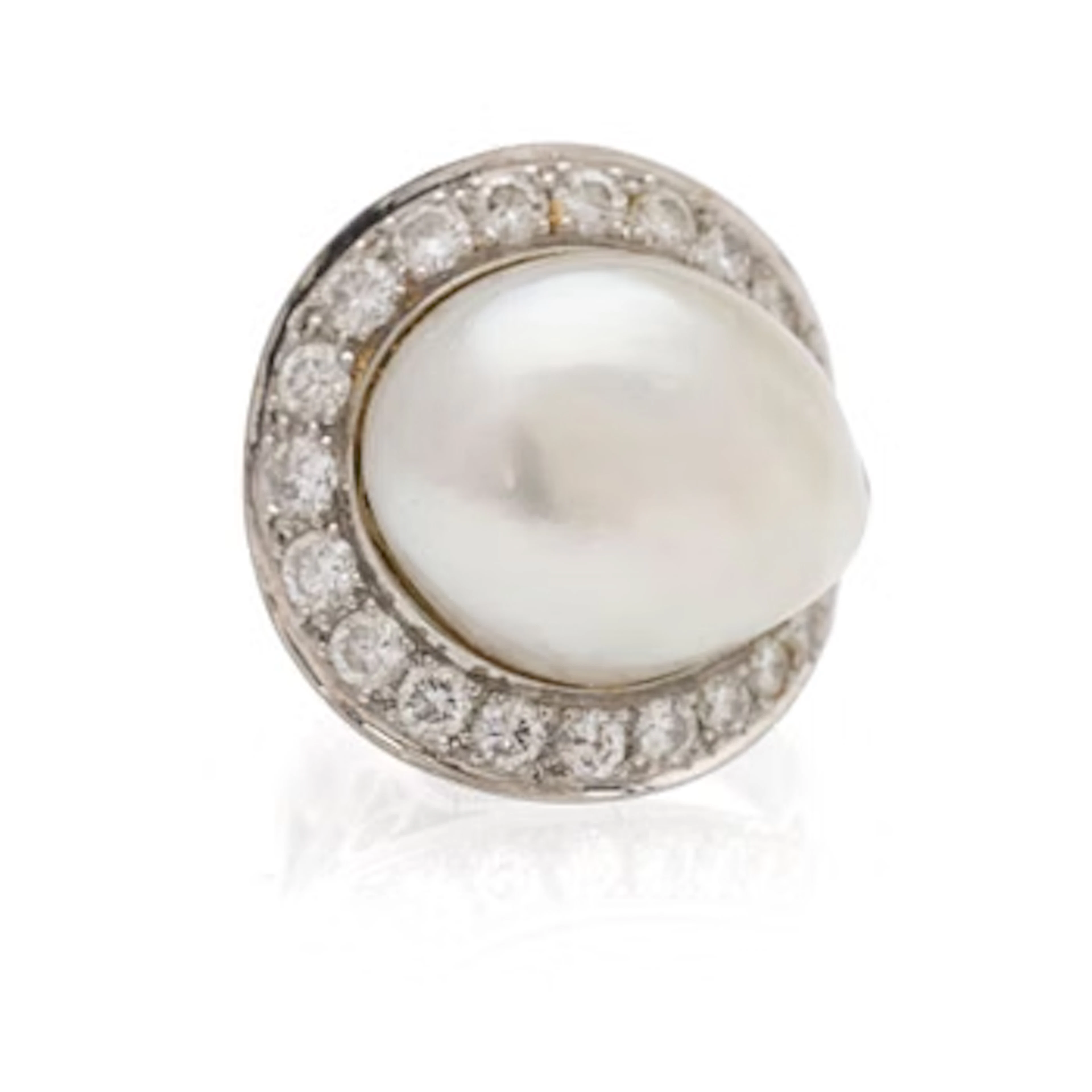 Jürgen Girgsdies, ring, 18K gold, diamonds and pearl, Stockholm, 1977.