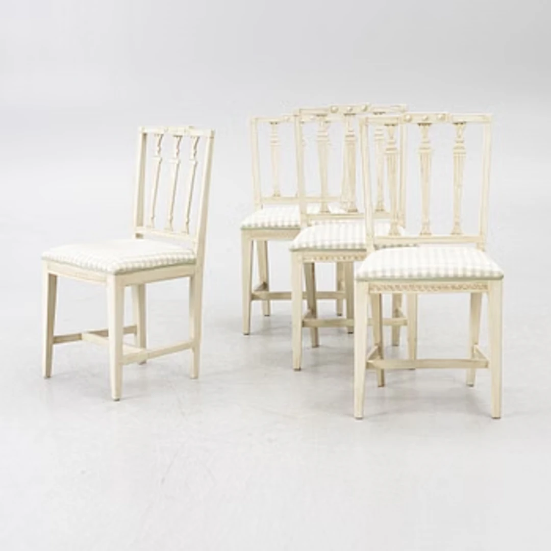 Four late Gustavian chairs, 19th century.